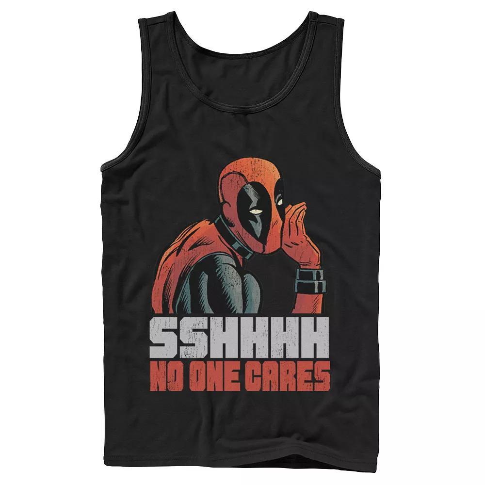 Men's Marvel Deadpool SSHHHH No One Cares Whisper Graphic Tank Top, Size: XL, Black Product Image