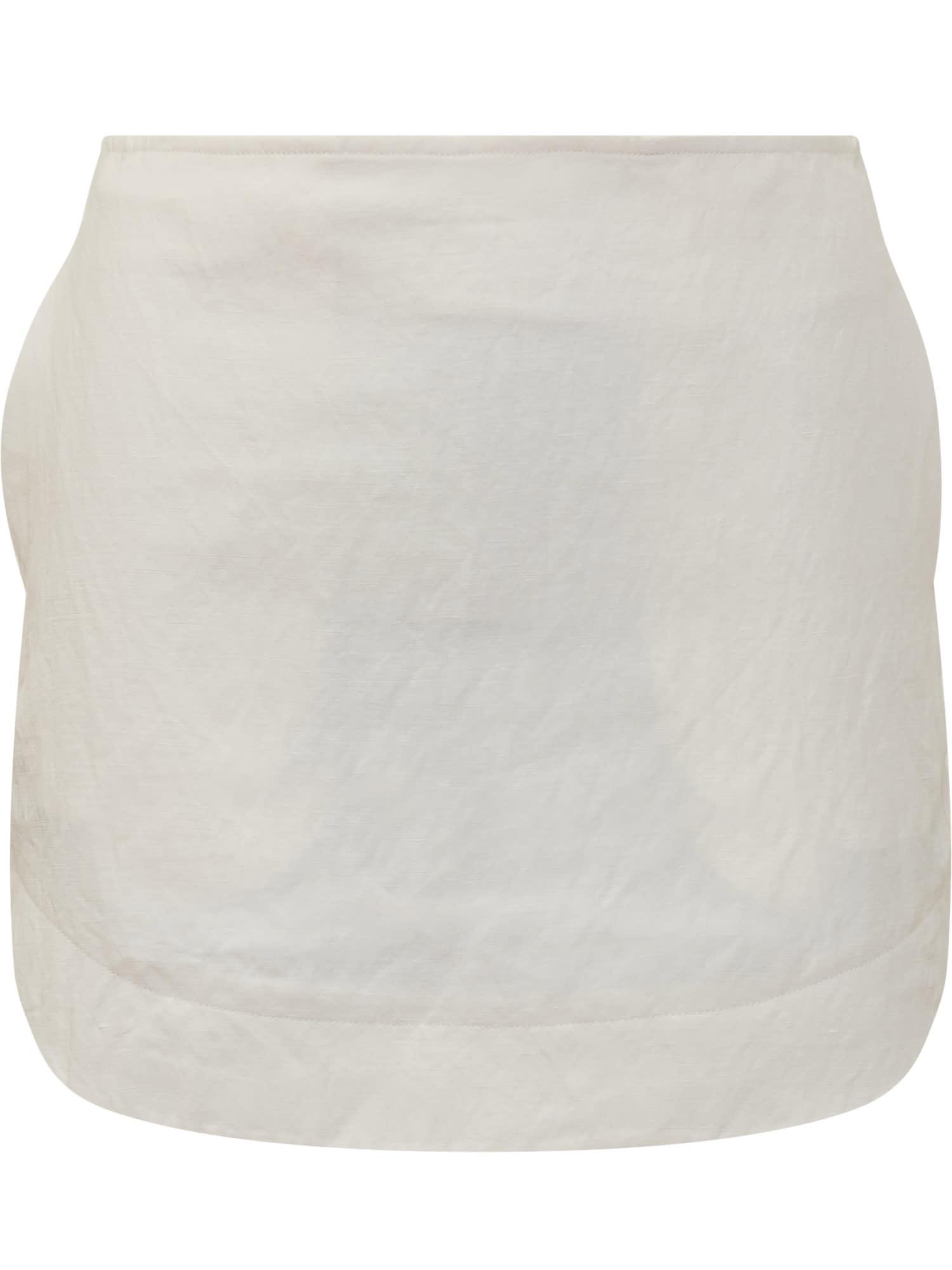 JW ANDERSON Curved Hem Mini Skirt In White Product Image