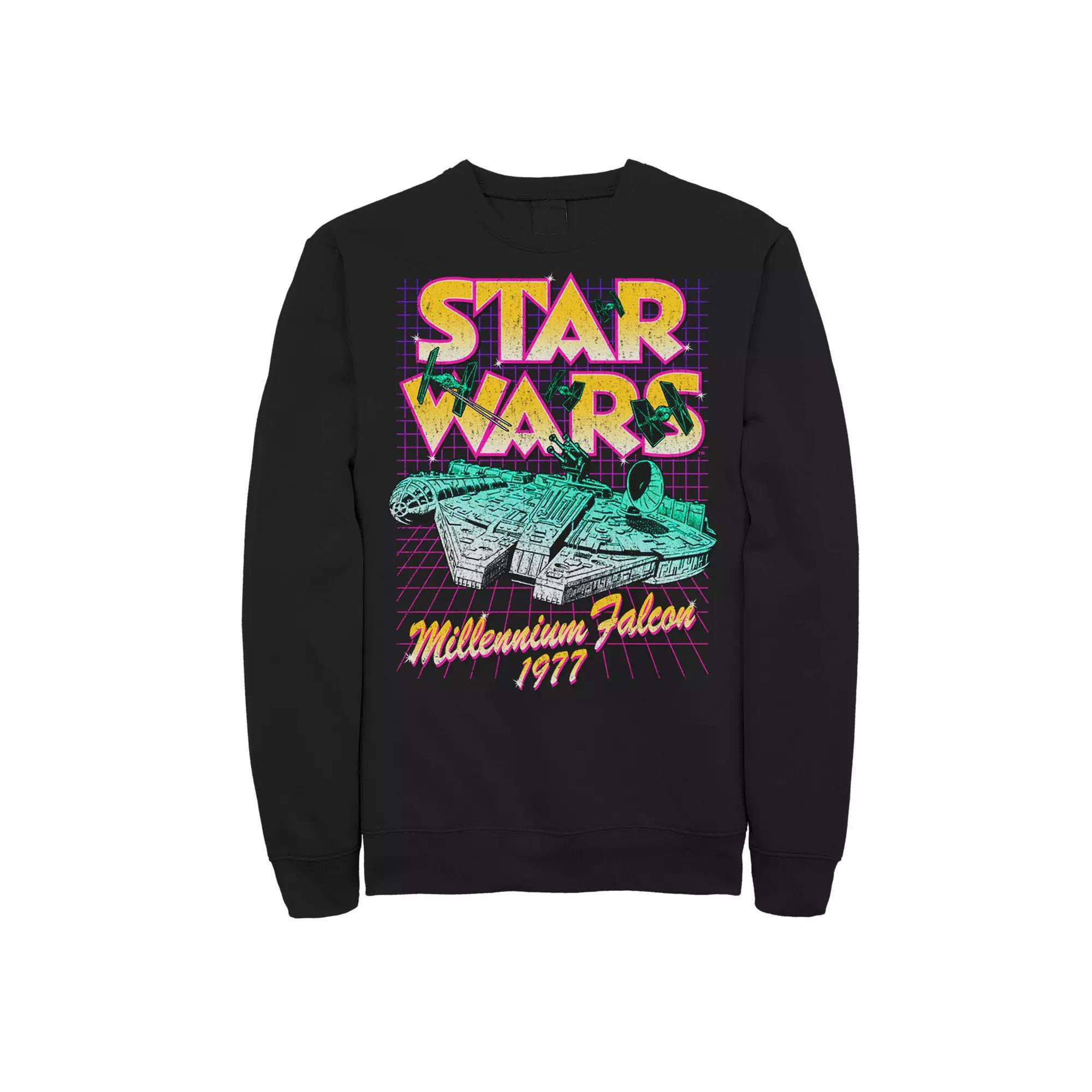 Disney's Star Wars Men's Millennium Falcon Retro Portrait Fleece, Size: 3XL Tall, Black Product Image