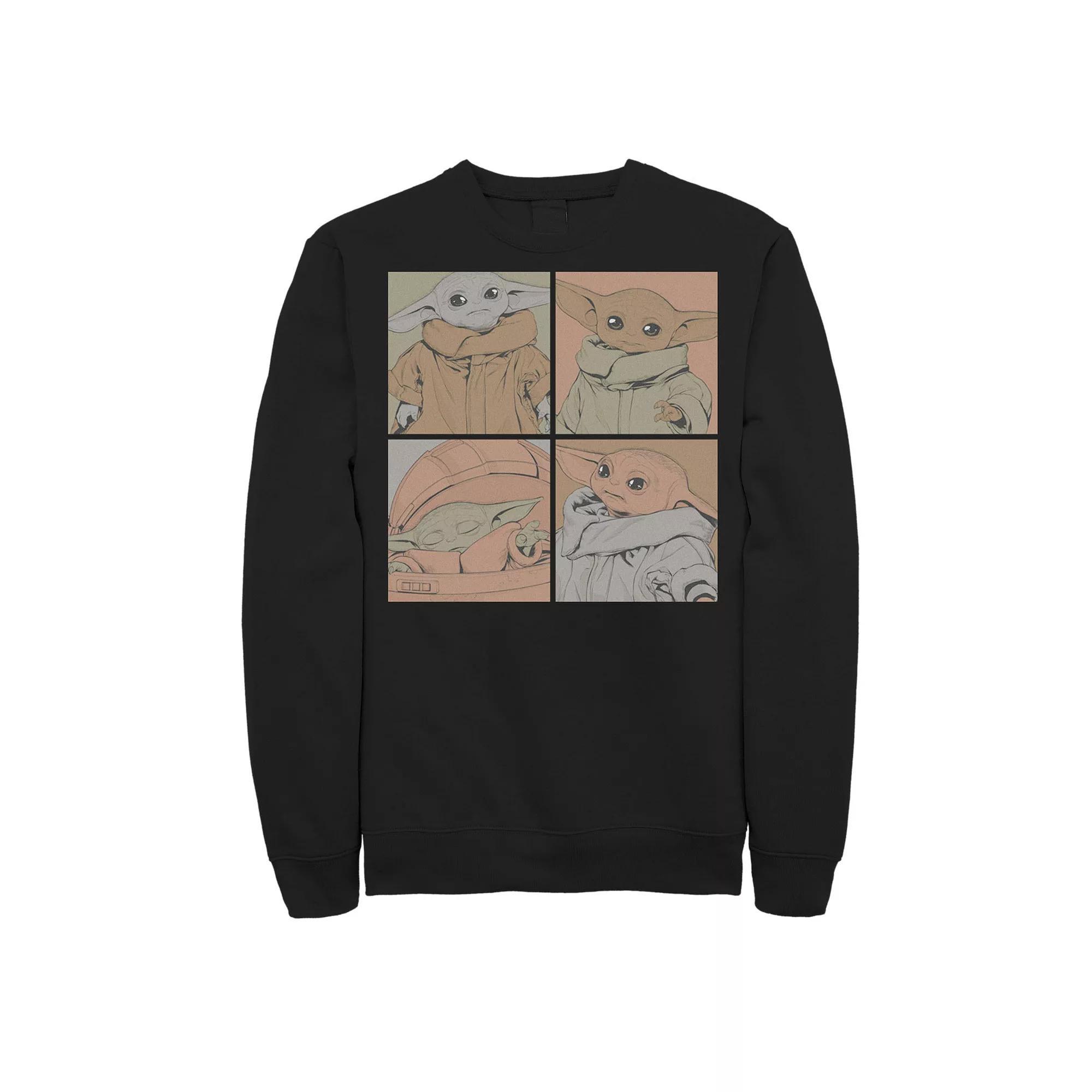 Men's The Mandalorian The Child Aka Baby Yoda Box Up Sweatshirt, Size: XL, Black Product Image