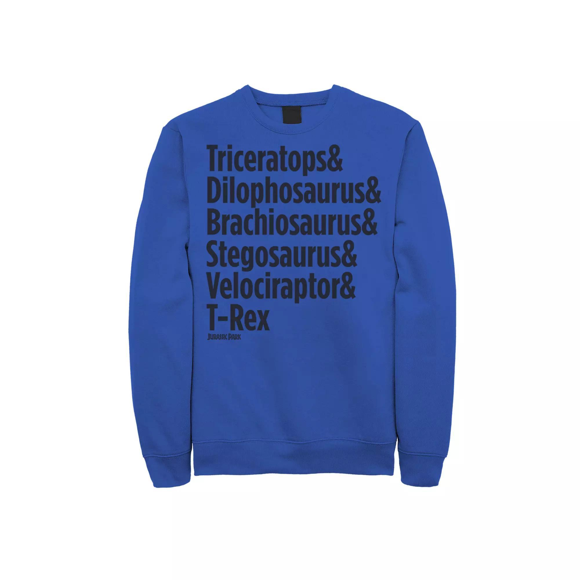 Men's Jurassic Park Dinosaur Names Sweatshirt,  Product Image