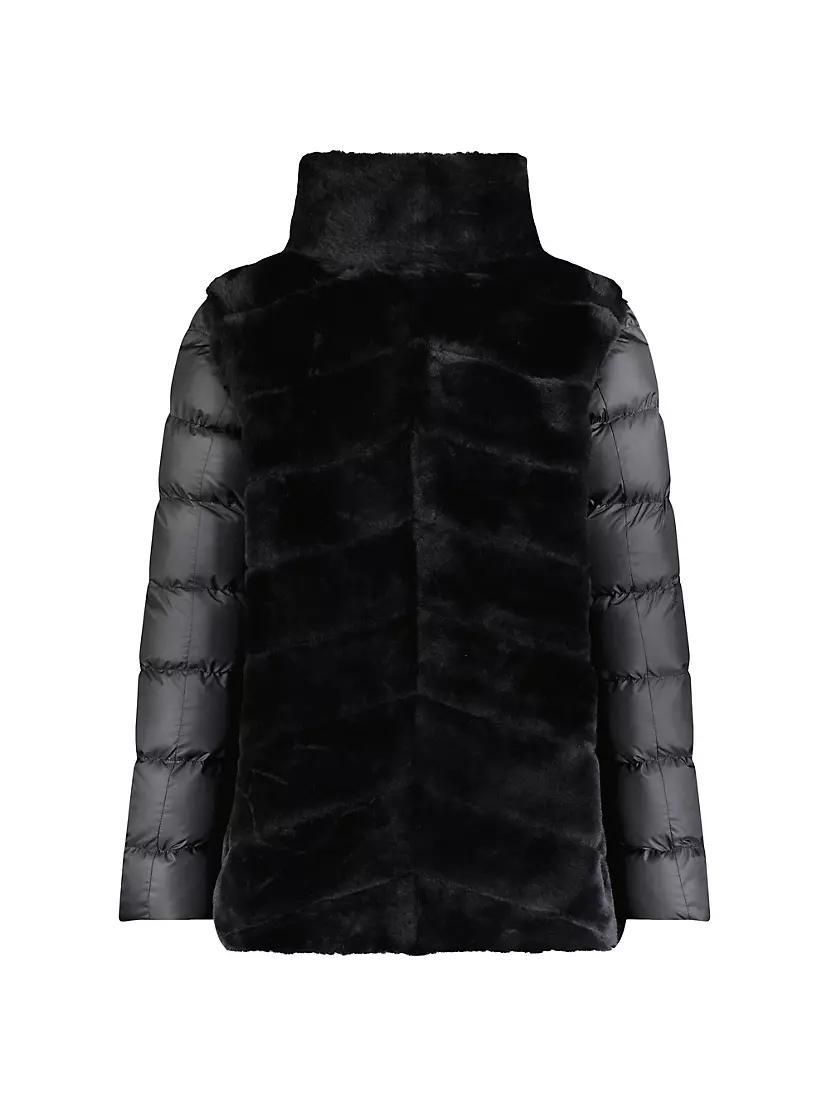 Shearling Lamb Jacket with Quilted Sleeves Product Image