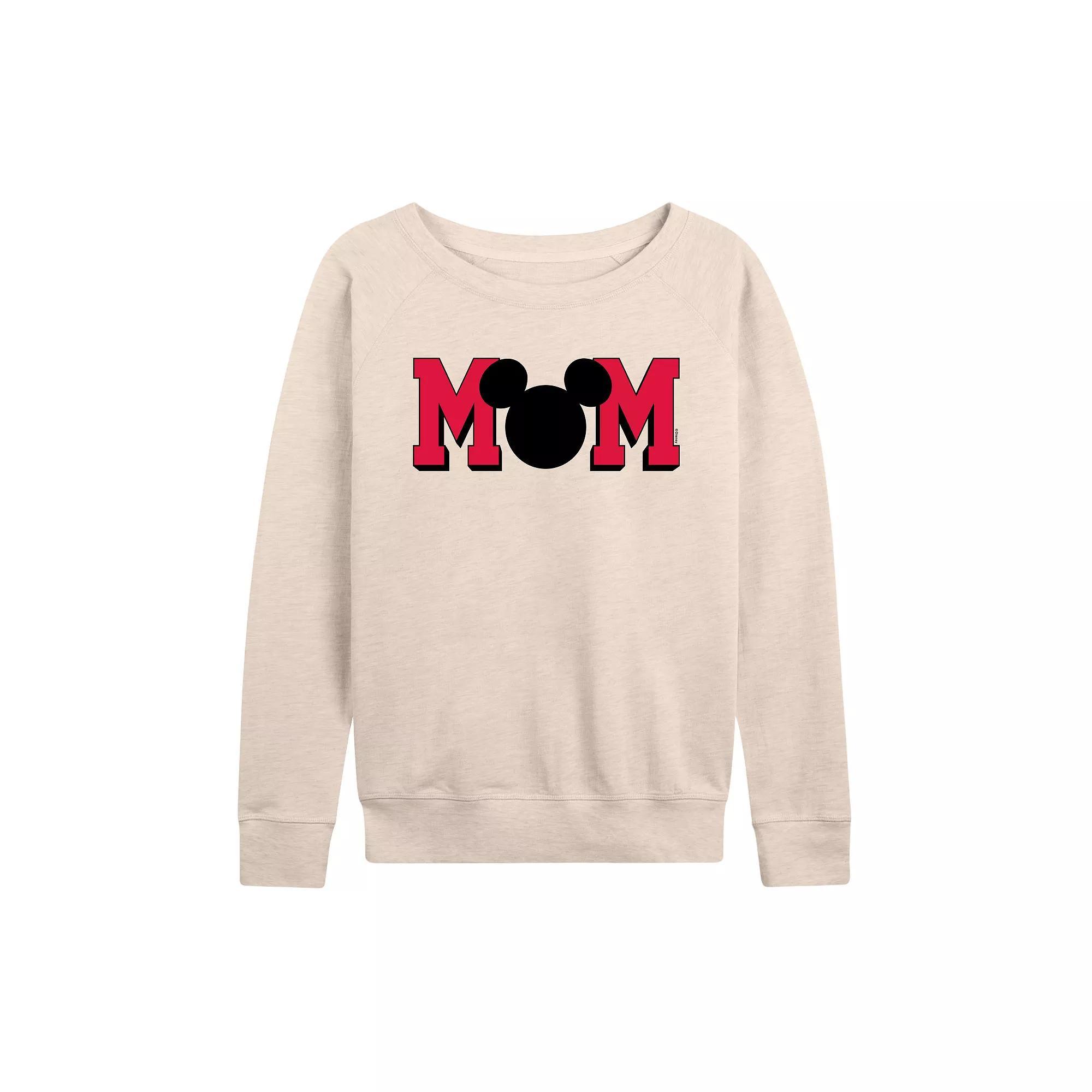 Disney's Mickey Mouse Women's Mom French Terry Long Sleeve Tee,  Product Image