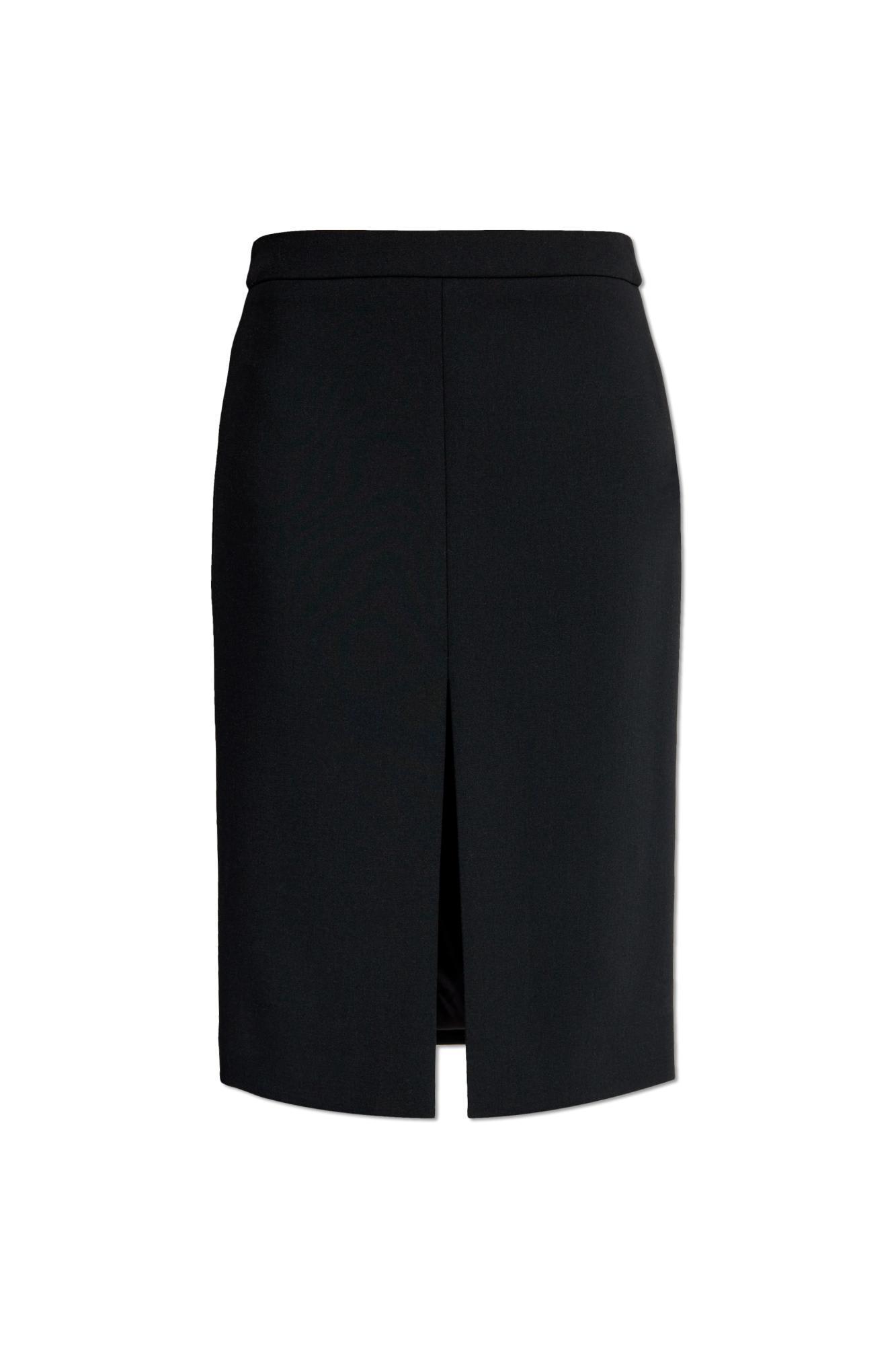 Black Virgin Wool Skirt Product Image