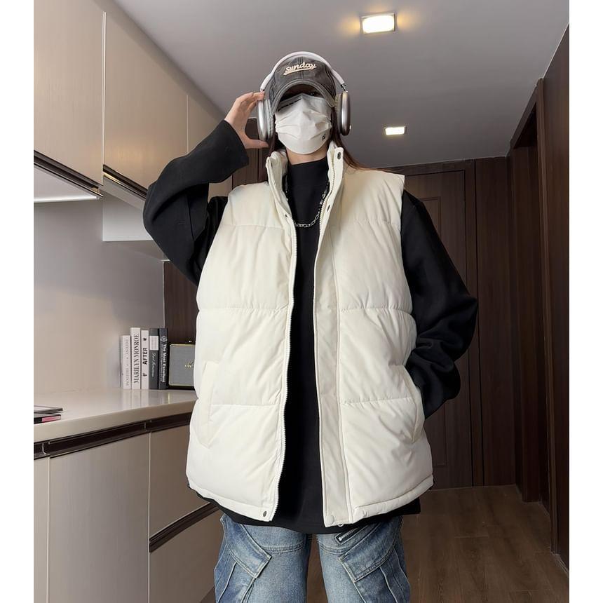 Plain Zip Puffer Vest Product Image