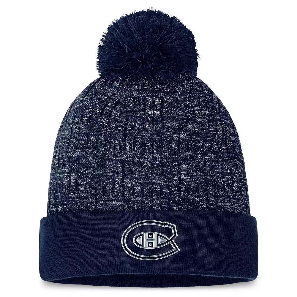 Women's Fanatics Branded  Navy Montreal Canadiens Authentic Pro Road Cuffed Knit Hat with Pom, Cnd Blue Product Image
