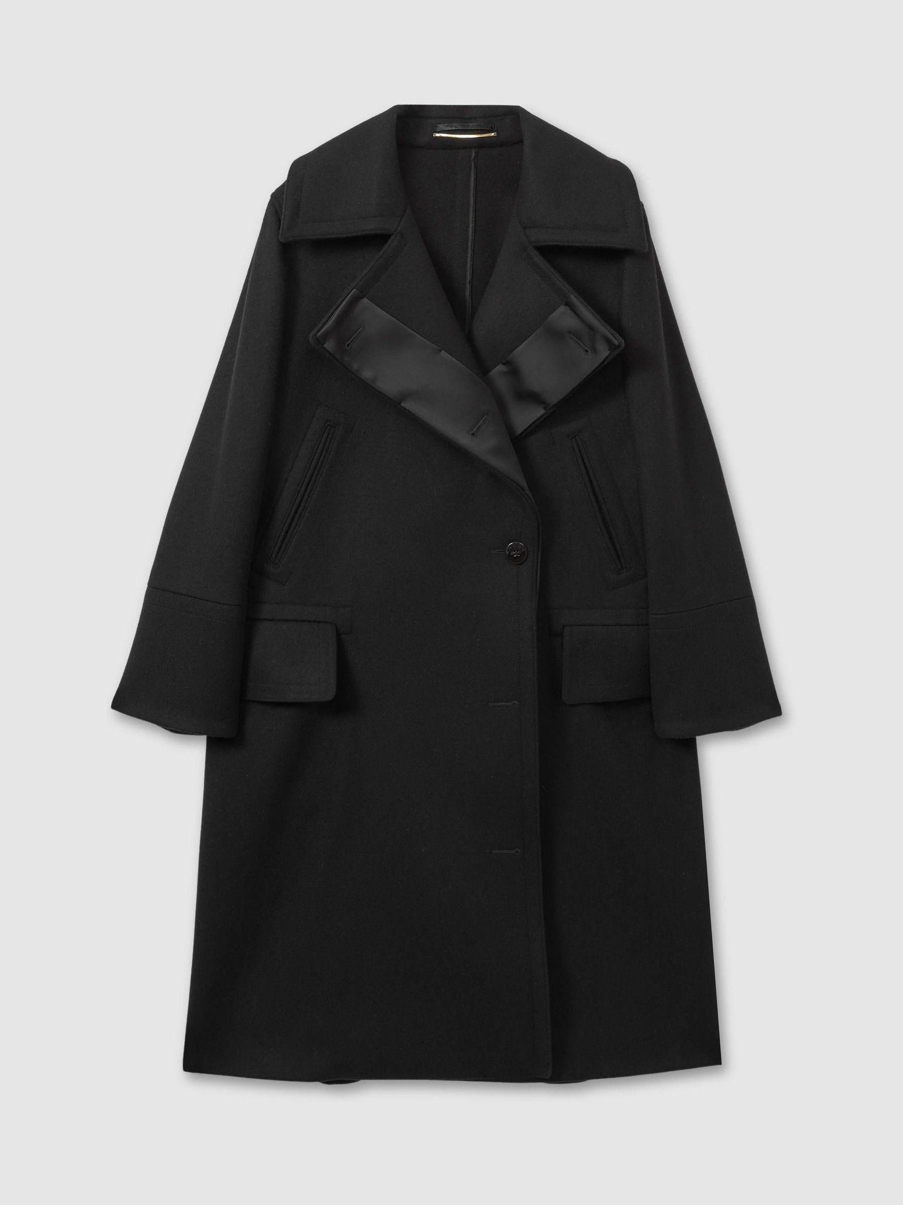 Atelier Felted Trapeze Coat in Black Product Image