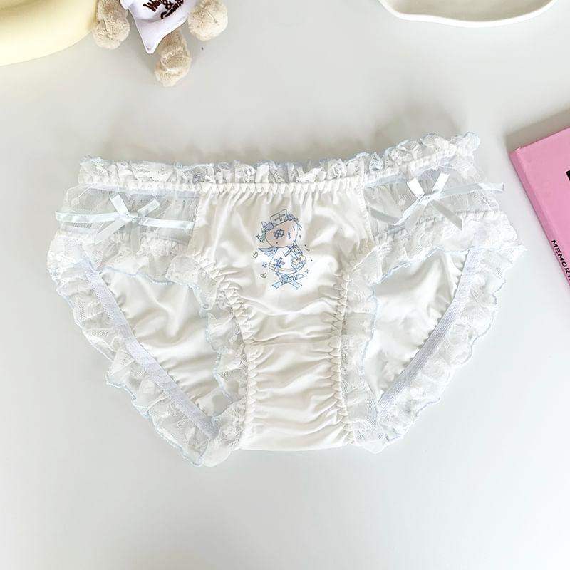 Frill Trim Print Panty Product Image