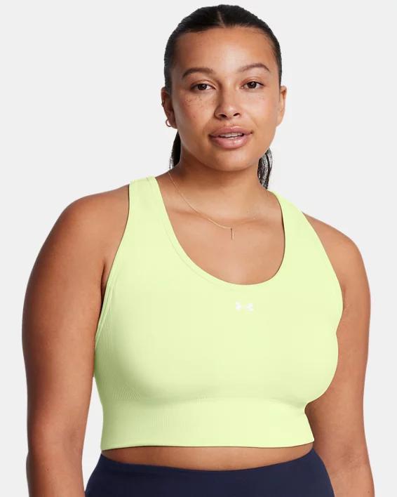 Women's Under Armour Vanish Seamless Medium-Impact Mid Sports Bra, Size: XL, White Product Image