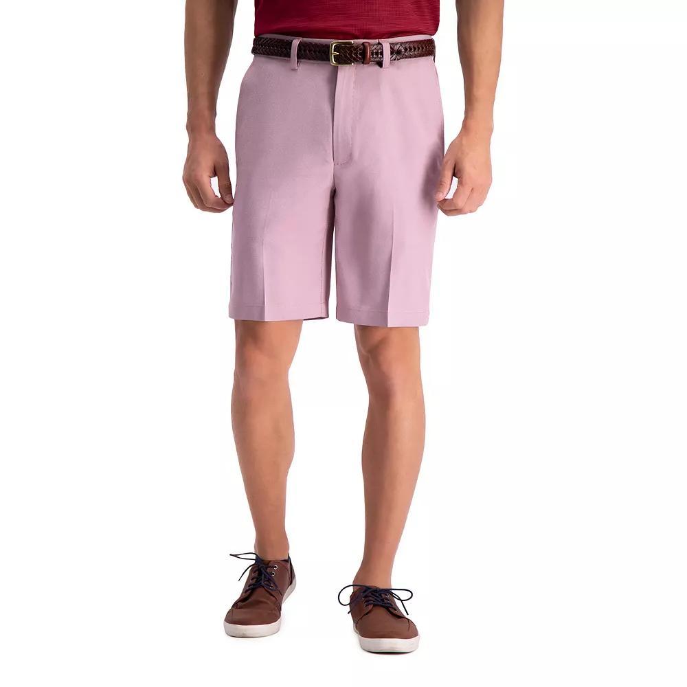 Men's Haggar® 9.5" Cool 18® PRO Straight-Fit Solid Oxford Stretch Flat-Front Shorts, Size: 32, Grey Product Image