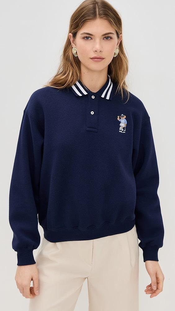 RLX Ralph Lauren Novelty Bear Collared Pullover Sweatshirt | Shopbop Product Image