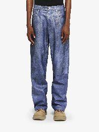 STRAIGHT LEG LEATHER TROUSERS in blue | JW Anderson US  Product Image