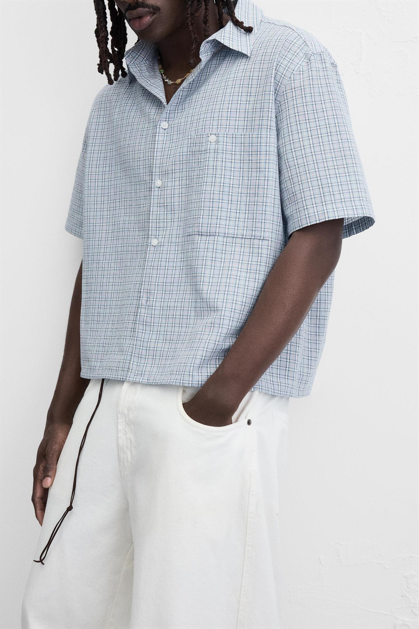 RELAXED FIT PLAID SHIRT Product Image