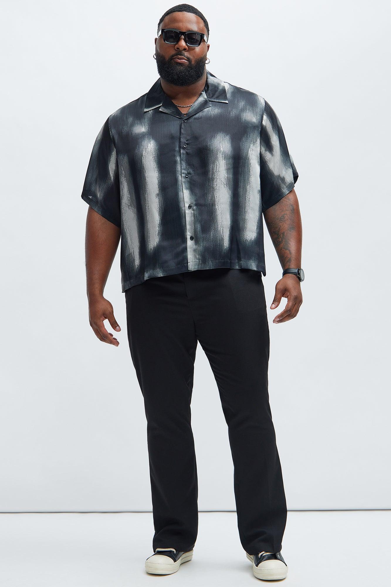 Grunge Painted Boxy Shirt - Black/combo Product Image