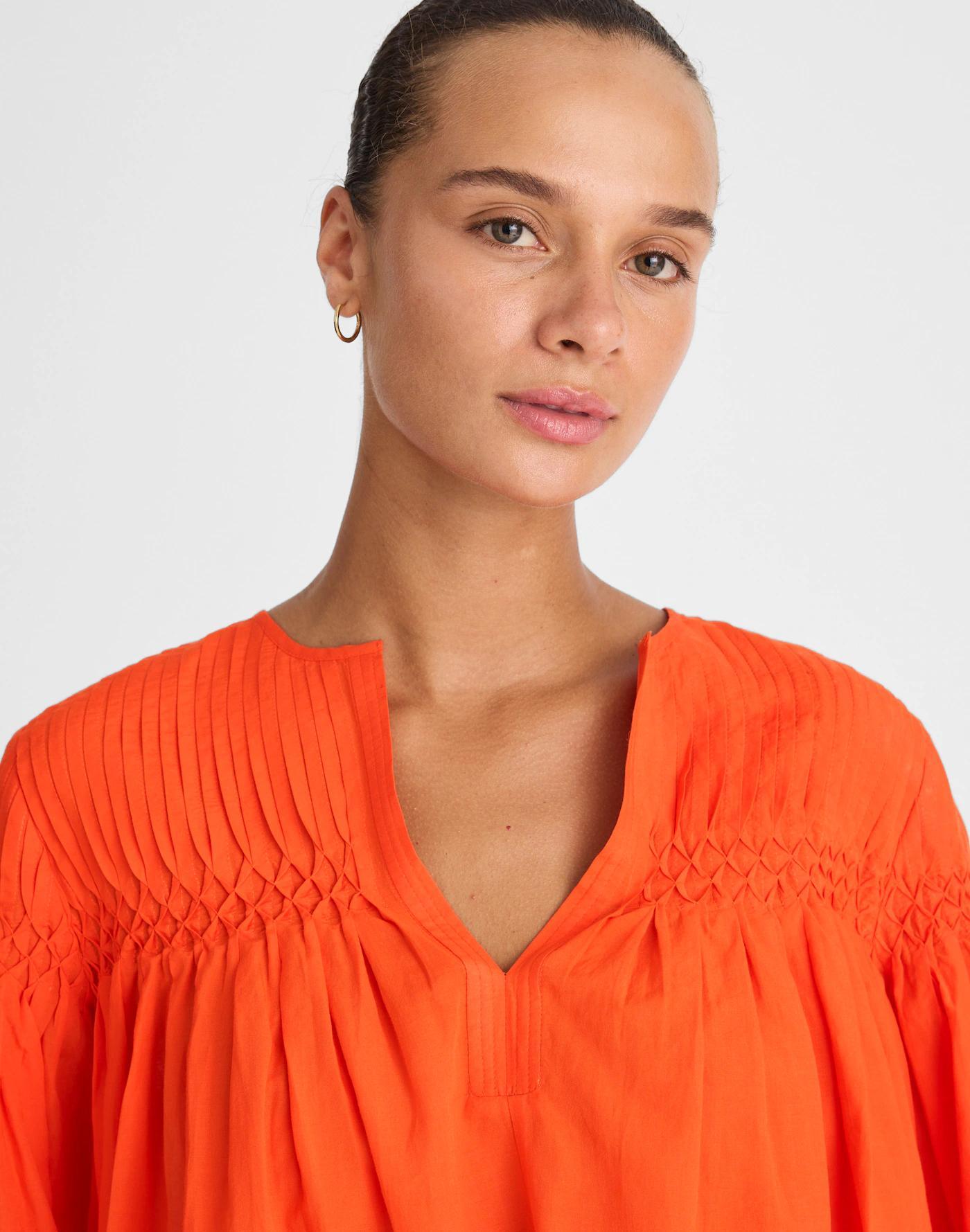 Pintucked Flutter-Sleeve Top Product Image