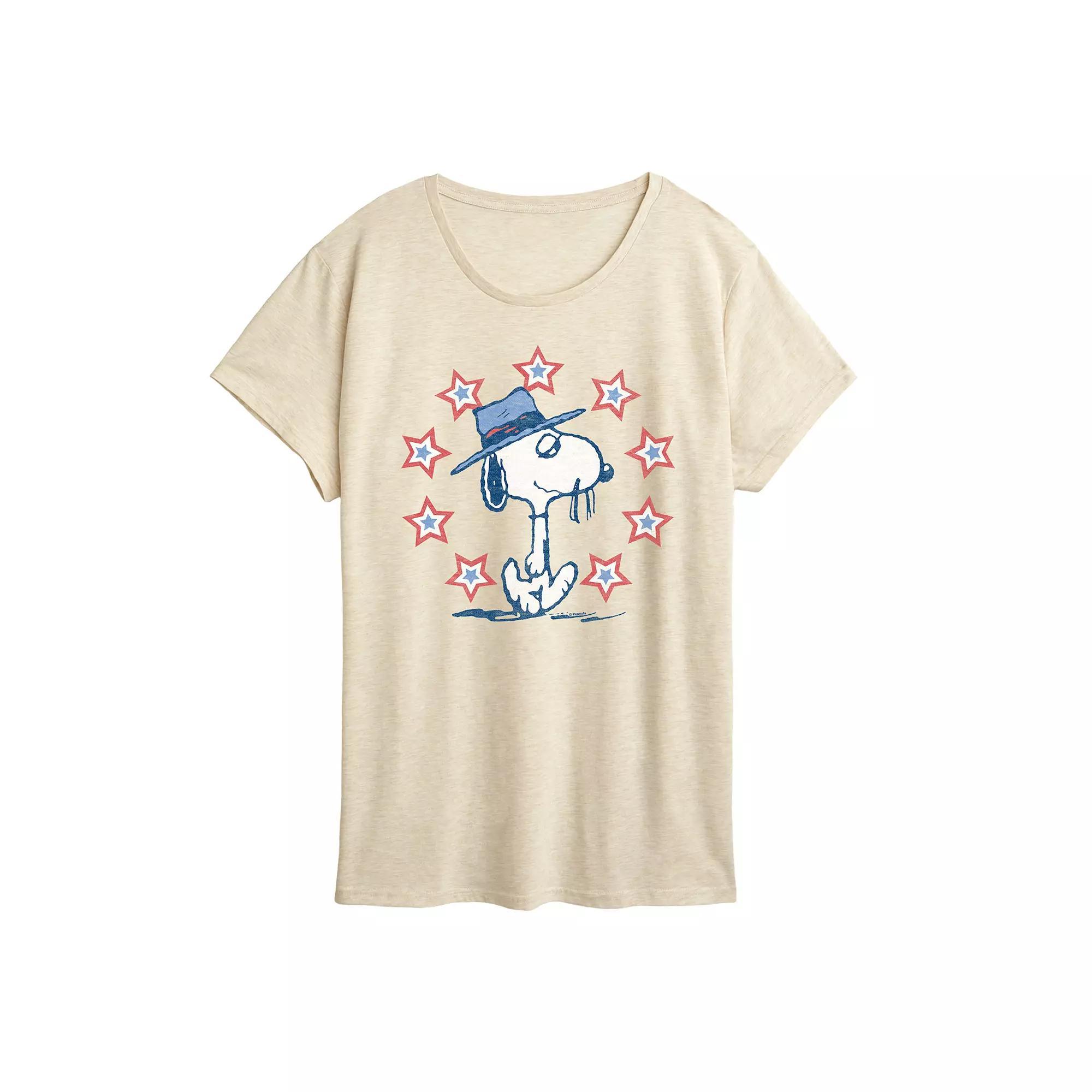 Women's Peanuts Spike Americana Graphic Tee, Size: XXL, Beige Product Image