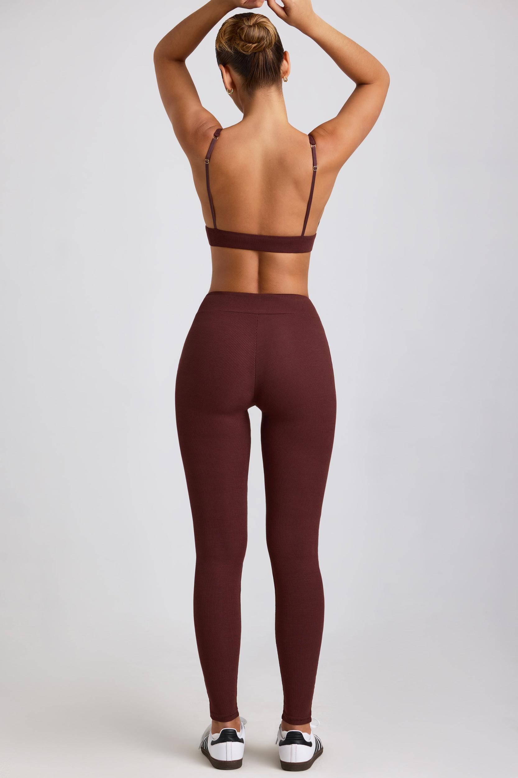 Ribbed Modal High Waist Leggings in Espresso Product Image