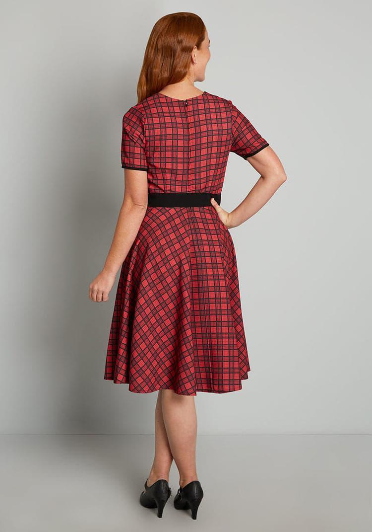 Love You Like Plaid Swing Dress Product Image