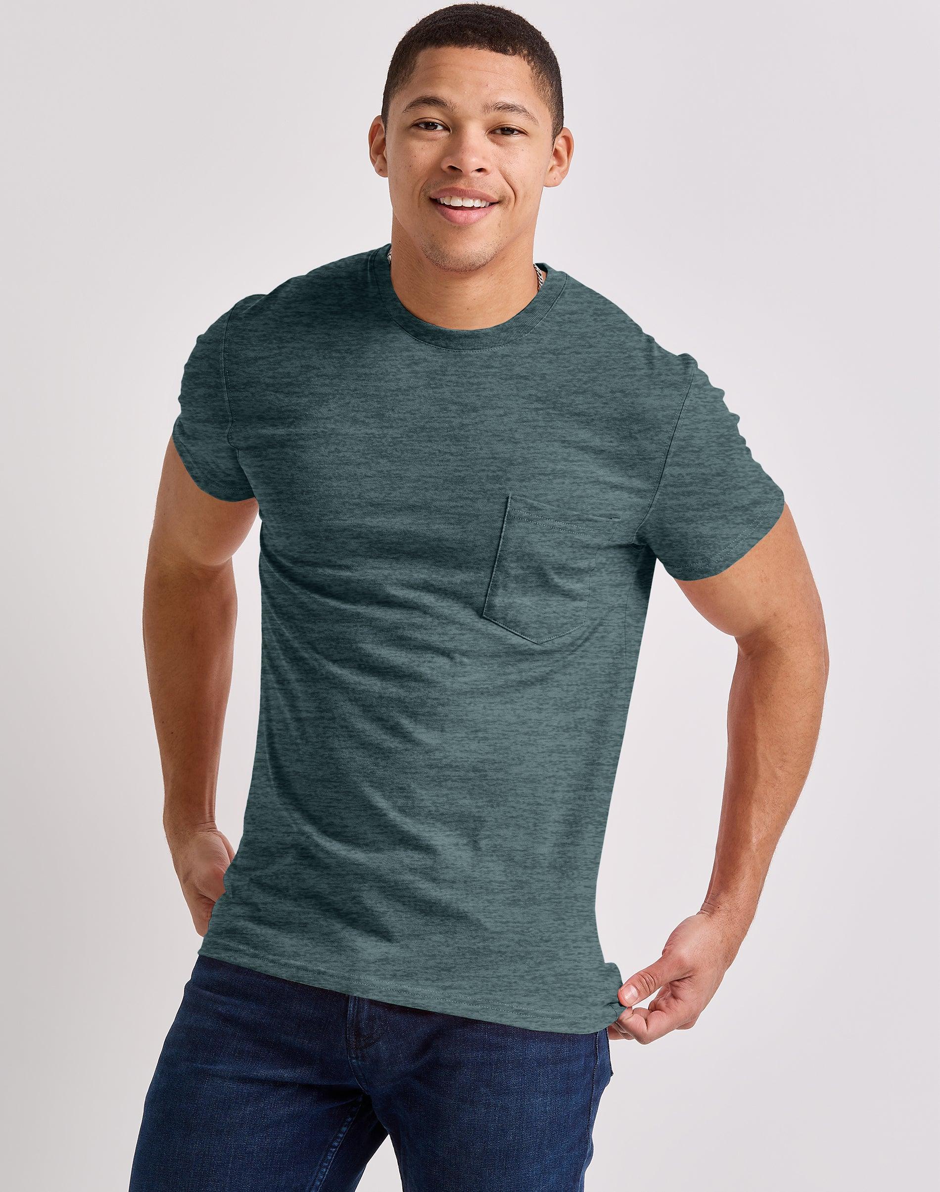 Hanes Originals Mens Tri-Blend Pocket T-Shirt Red River Clay Heather S Product Image