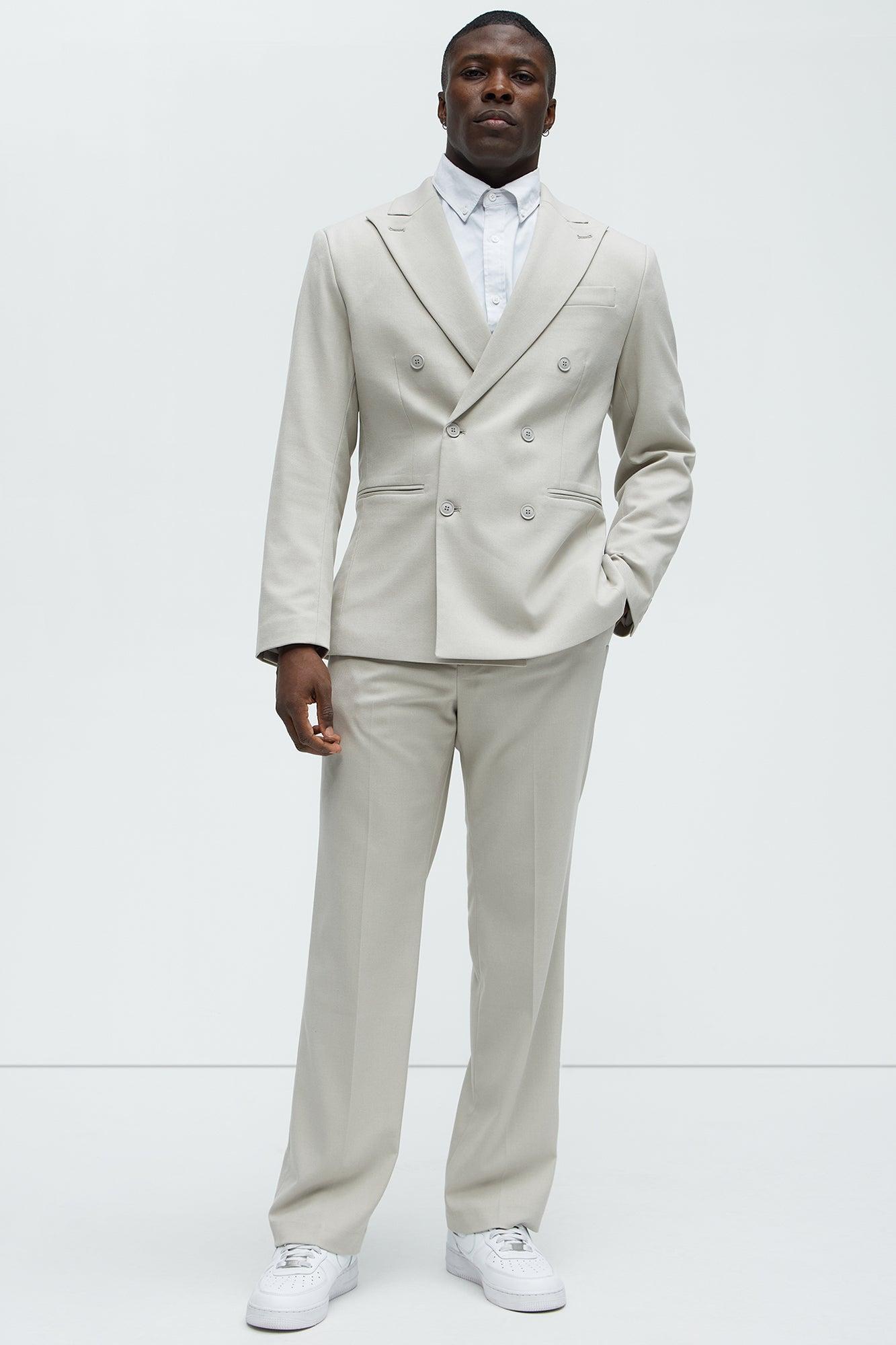 High Peak Lapel Suit Blazer - Taupe Product Image