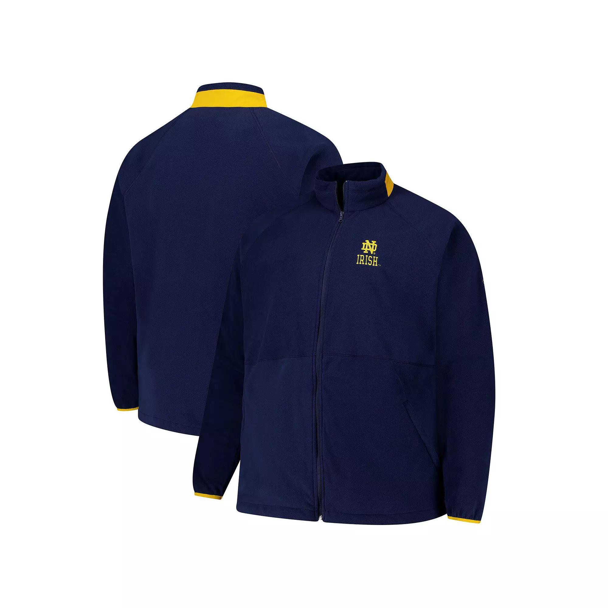 Men's Columbia Navy Notre Dame Fighting Irish Big & Tall Flanker IV Fleece Raglan Full-Zip Jacket,  Product Image