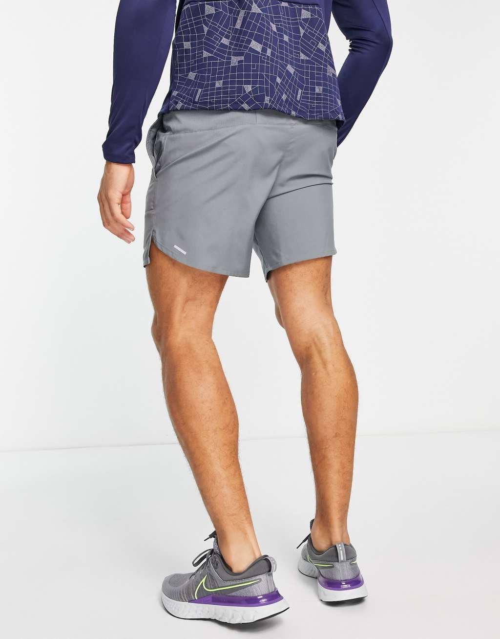 Nike Running Stride 7 inch shorts in gray Product Image