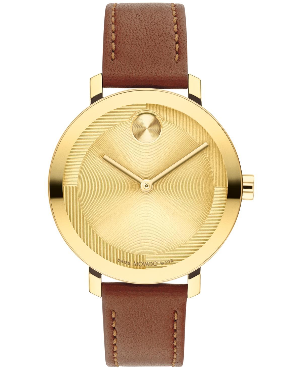 Movado Bold Womens Evolution 2.0 Quartz Analog Off White Leather Strap Watch Product Image