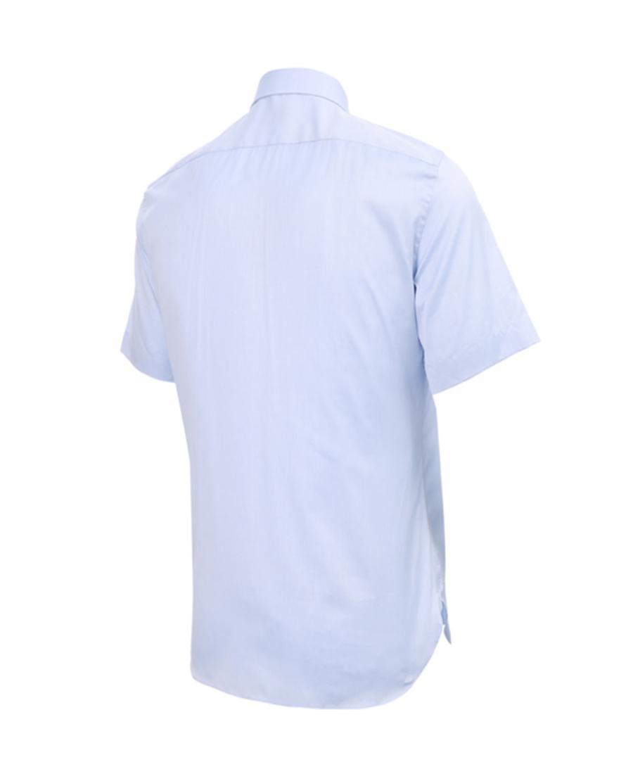 ZEGNA Classic Collar Lapel Short-sleeved Shirt In Blue Product Image