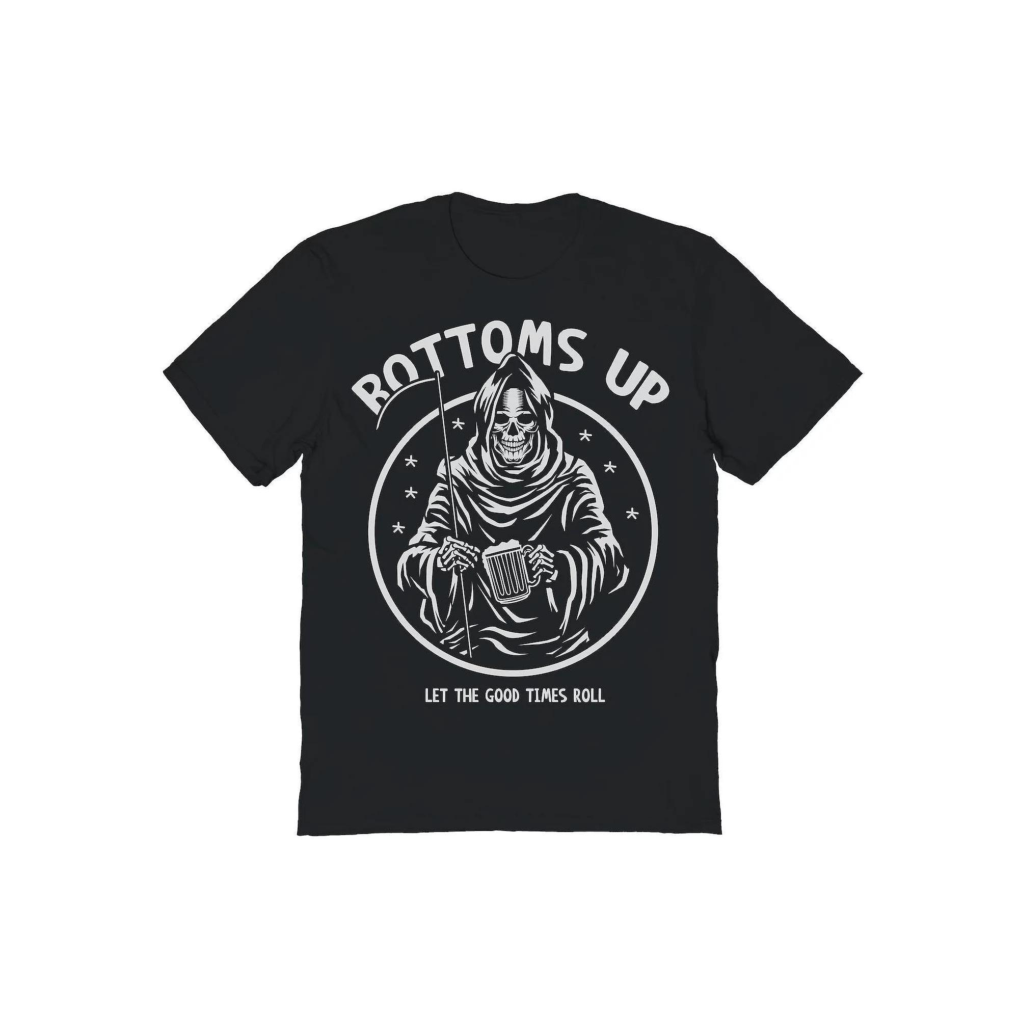 Men's Portrait Of Death "Bottoms Up" Graphic Tee, Size: Large, Black Product Image