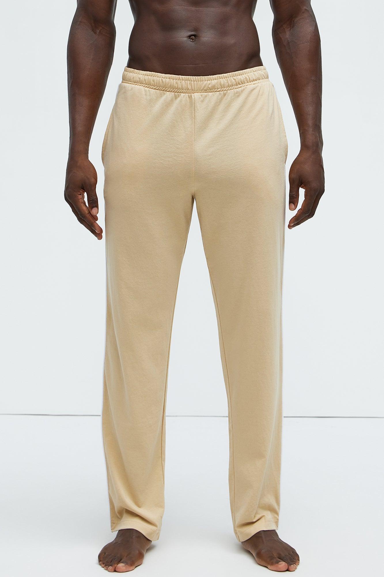 Modal Relaxed Pajama Pants - Khaki Product Image