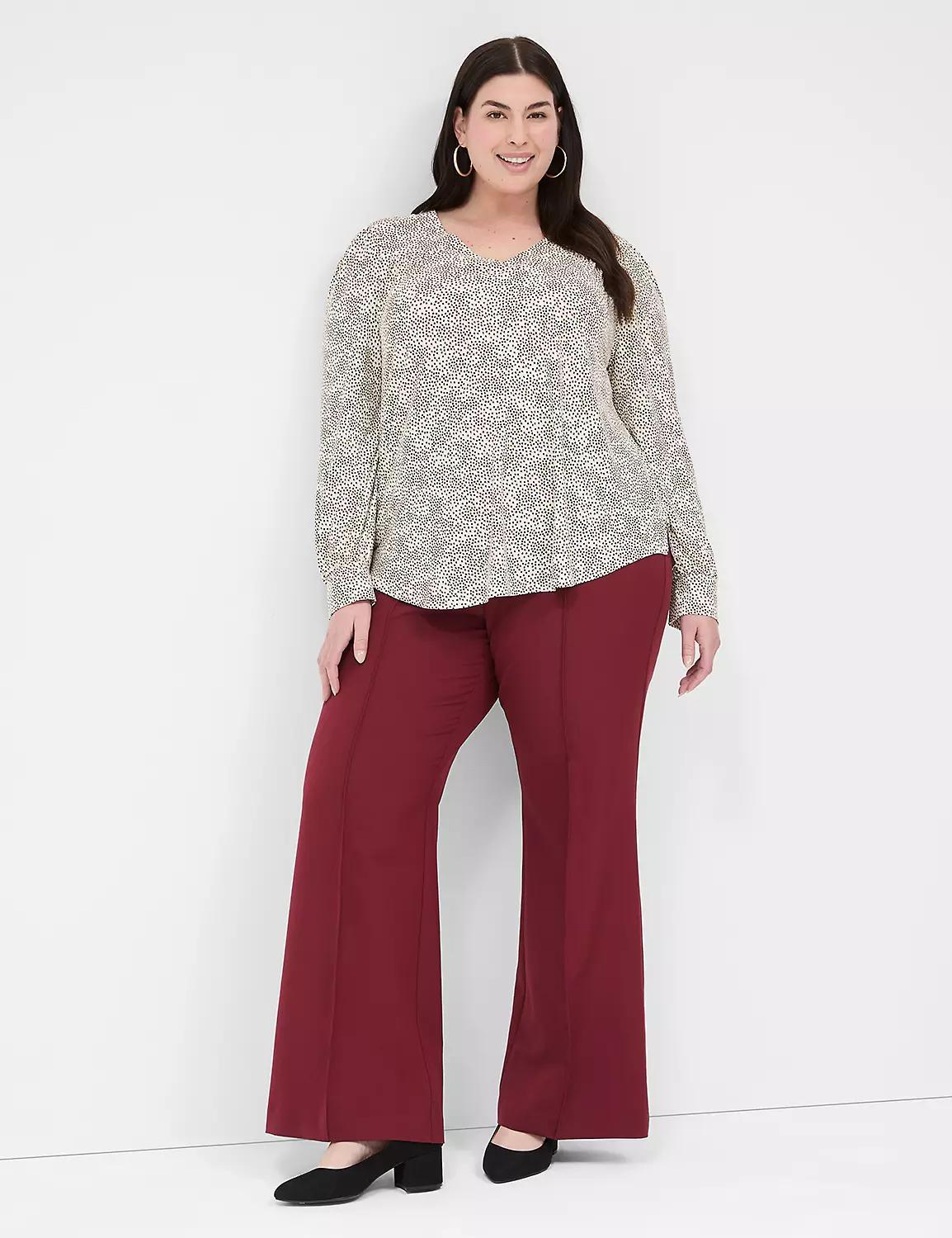 Long-Sleeve V-Neck Blouse Product Image