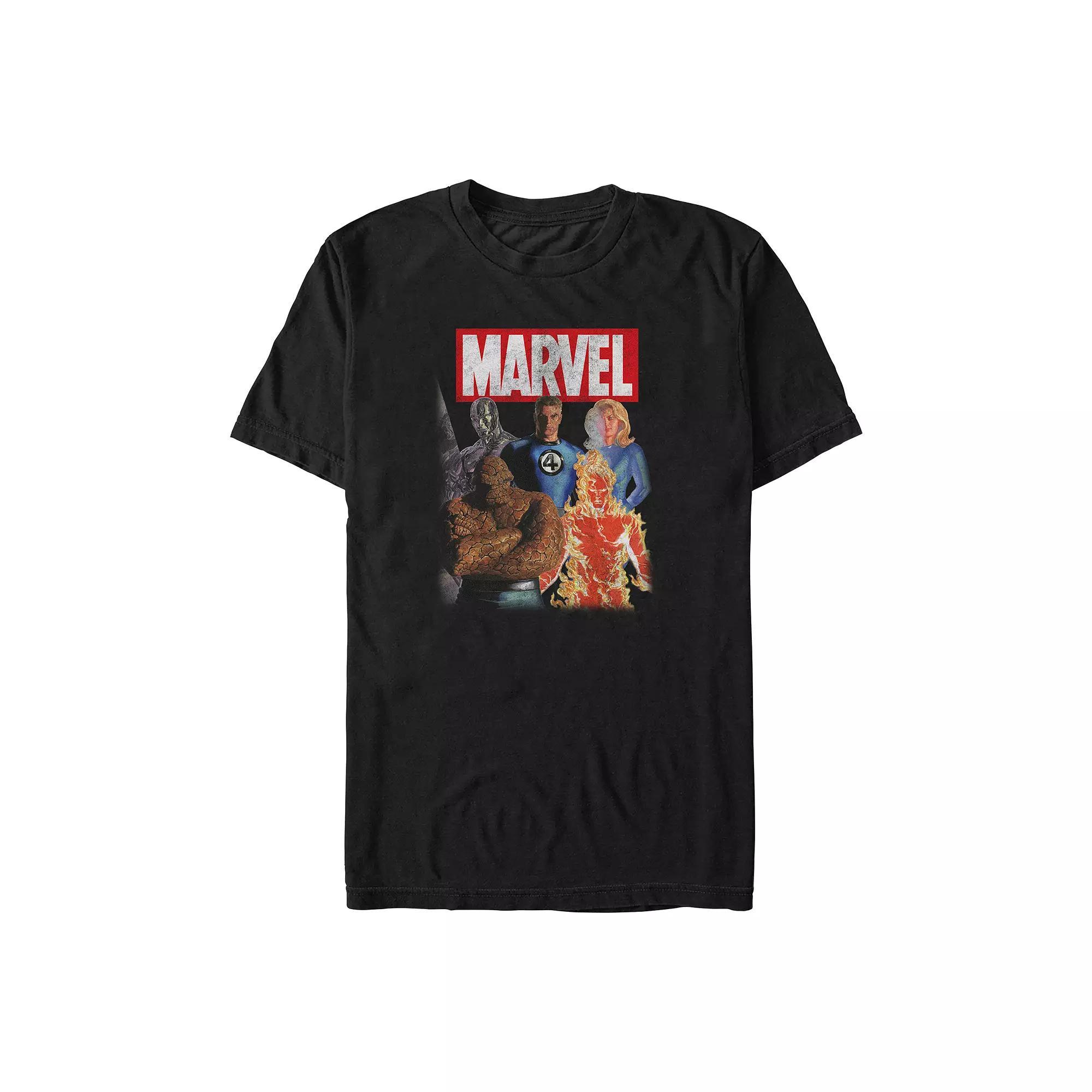 Big & Tall Marvel Fantastic Four And Silver Surfer Poster Graphic Tee, Men's, Size: 5XB, Black Product Image