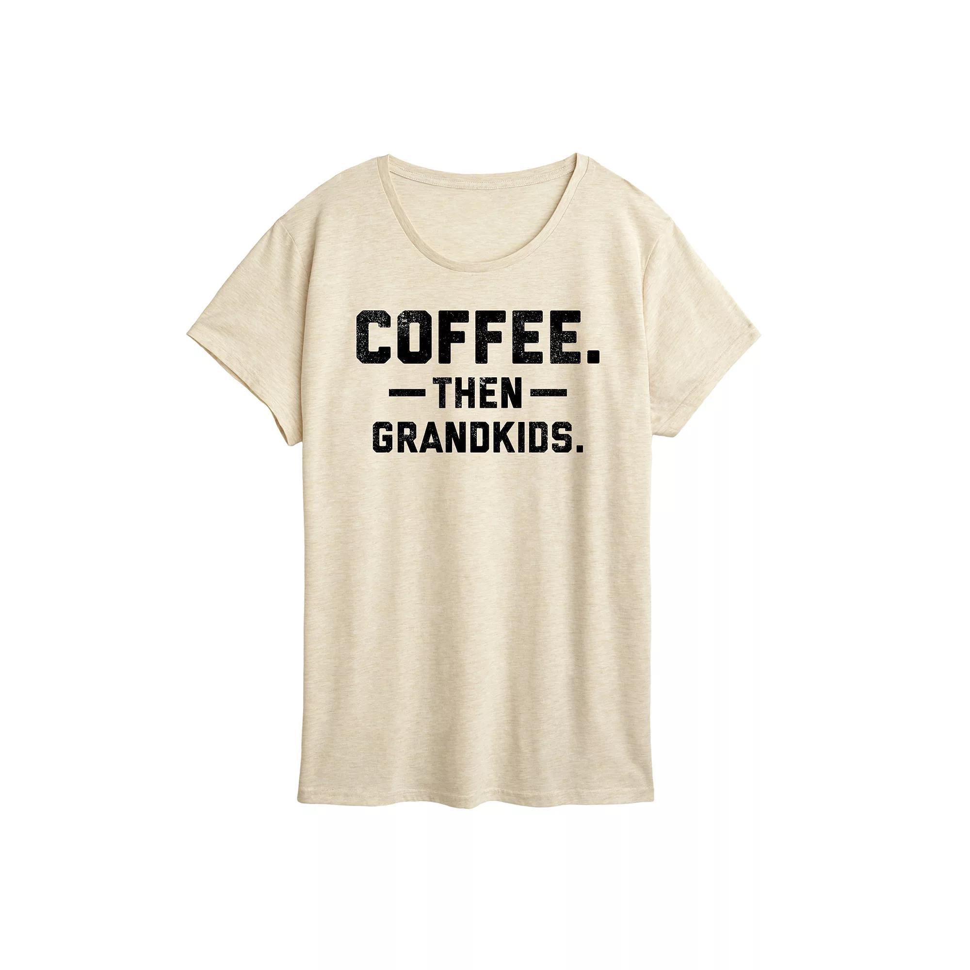 Women's Coffee Then Grandkids Graphic Tee, Size: XL, Beige Product Image