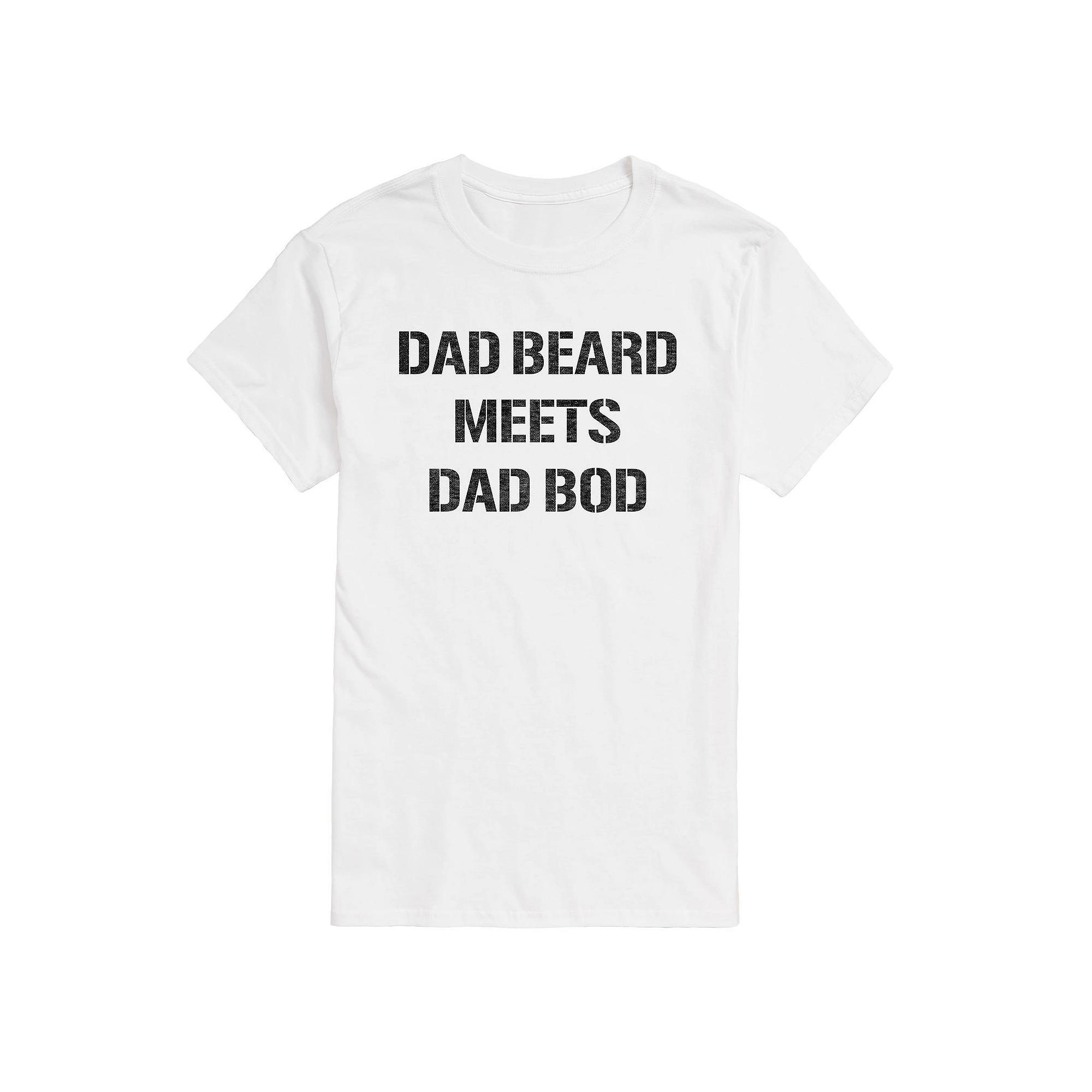 Men's Dad Beard Meets Dad Bod Graphic Tee,  Product Image