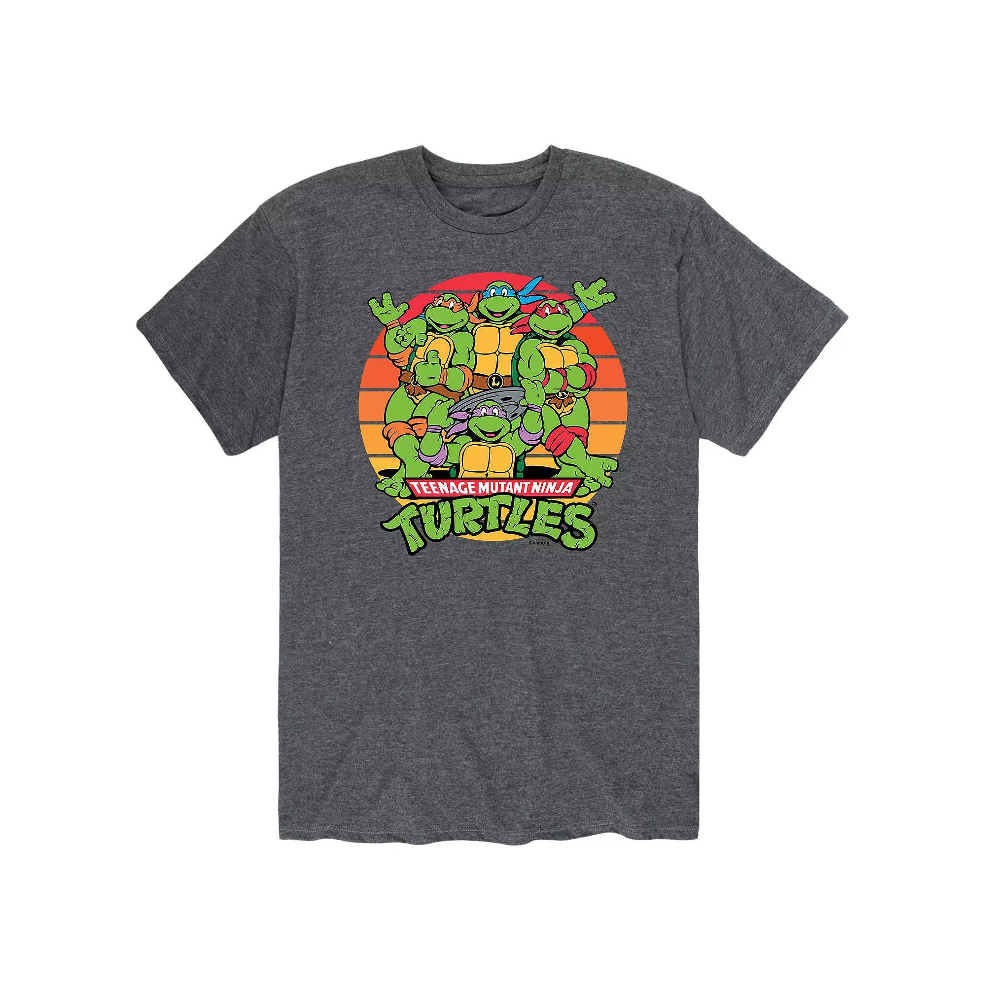 Men's Teenage Mutant Ninja Turtles Retro Sunset Tee, Size: XL, Gray Product Image