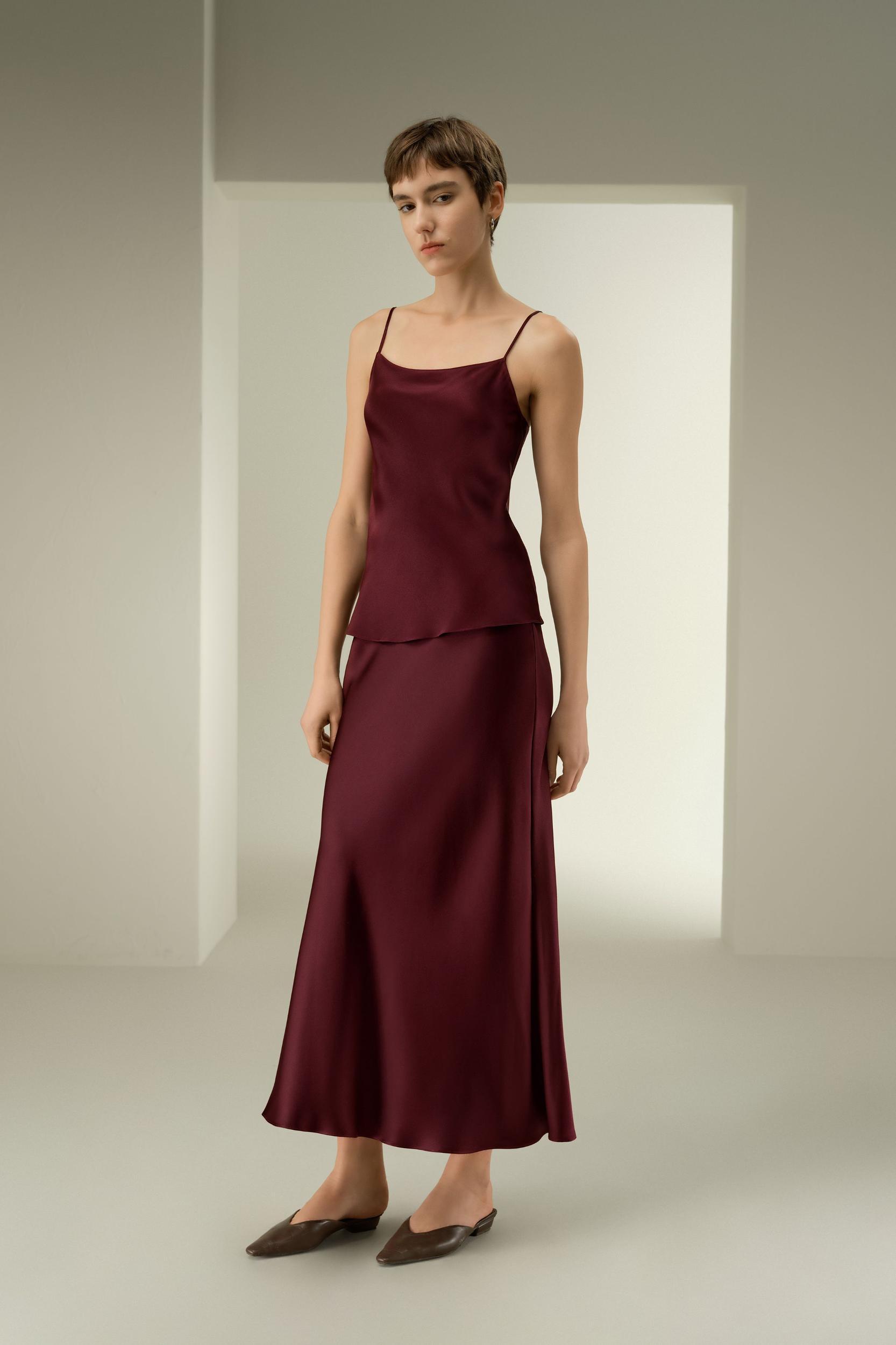 Double-Faced Silk Charmeuse Bias Cami Product Image