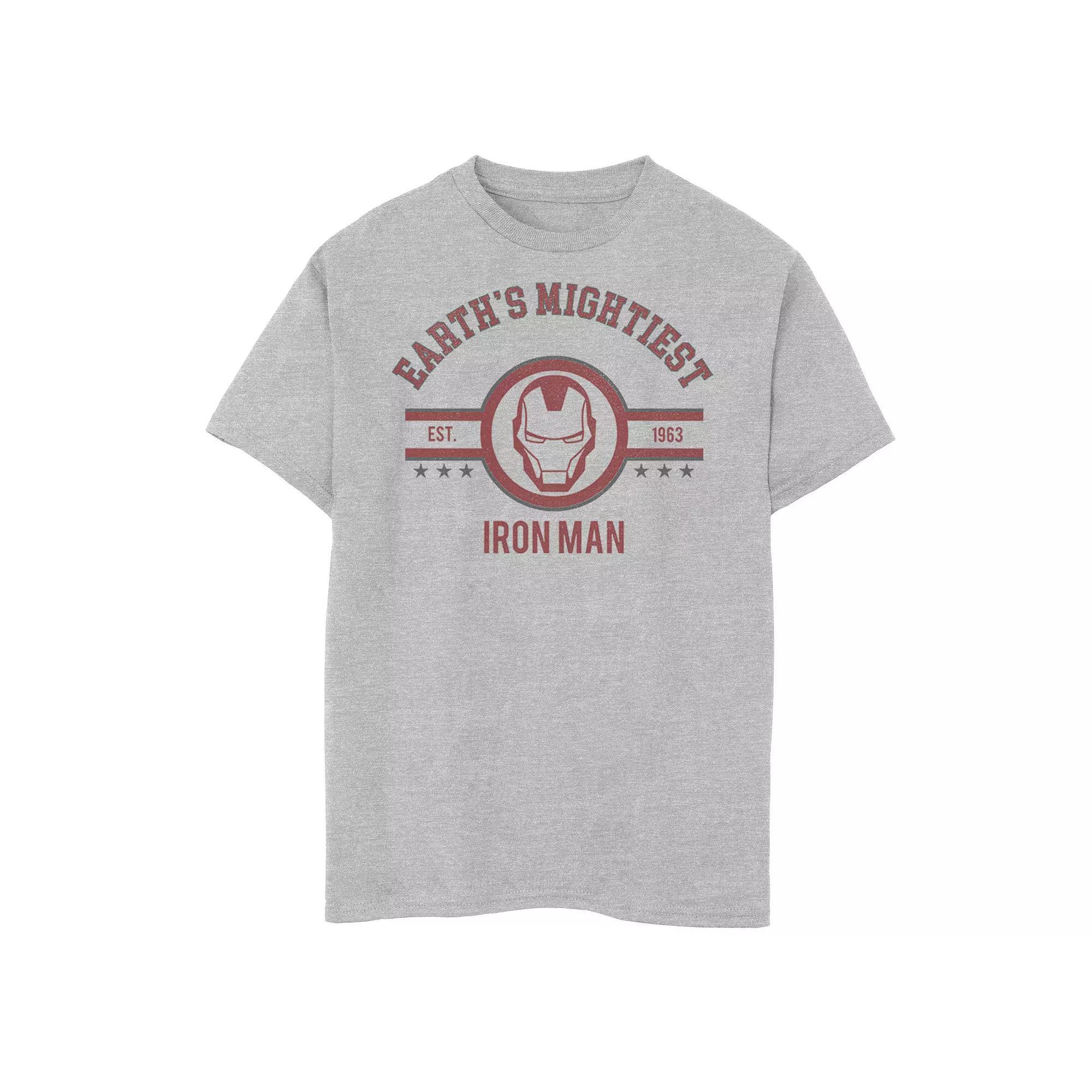 Boys 8-20 Marvel Avengers Earth's Mightiest Iron Man Logo Graphic Tee, Boy's, Size: XS, Athletic Grey Product Image