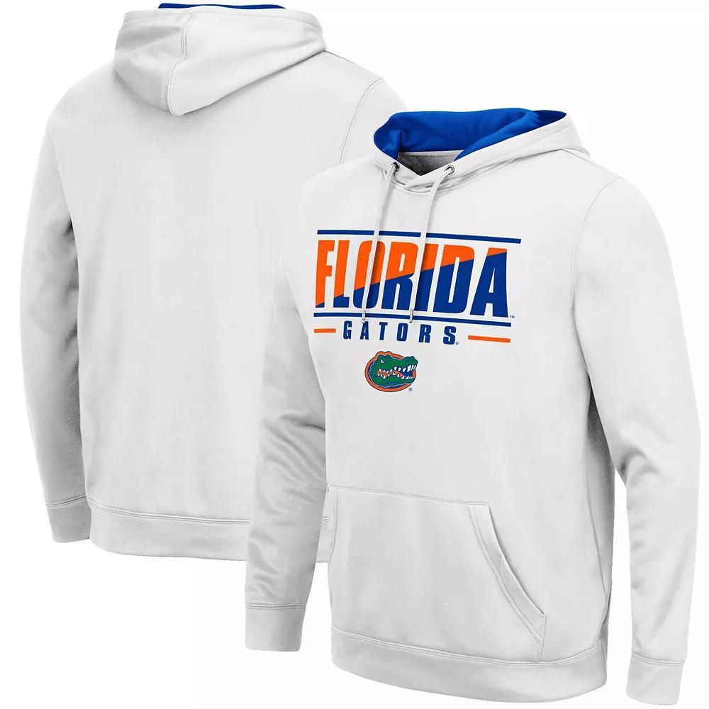Men's Colosseum White Florida Gators Slash Stack 2.0 Pullover Hoodie, Size: 3XL Product Image