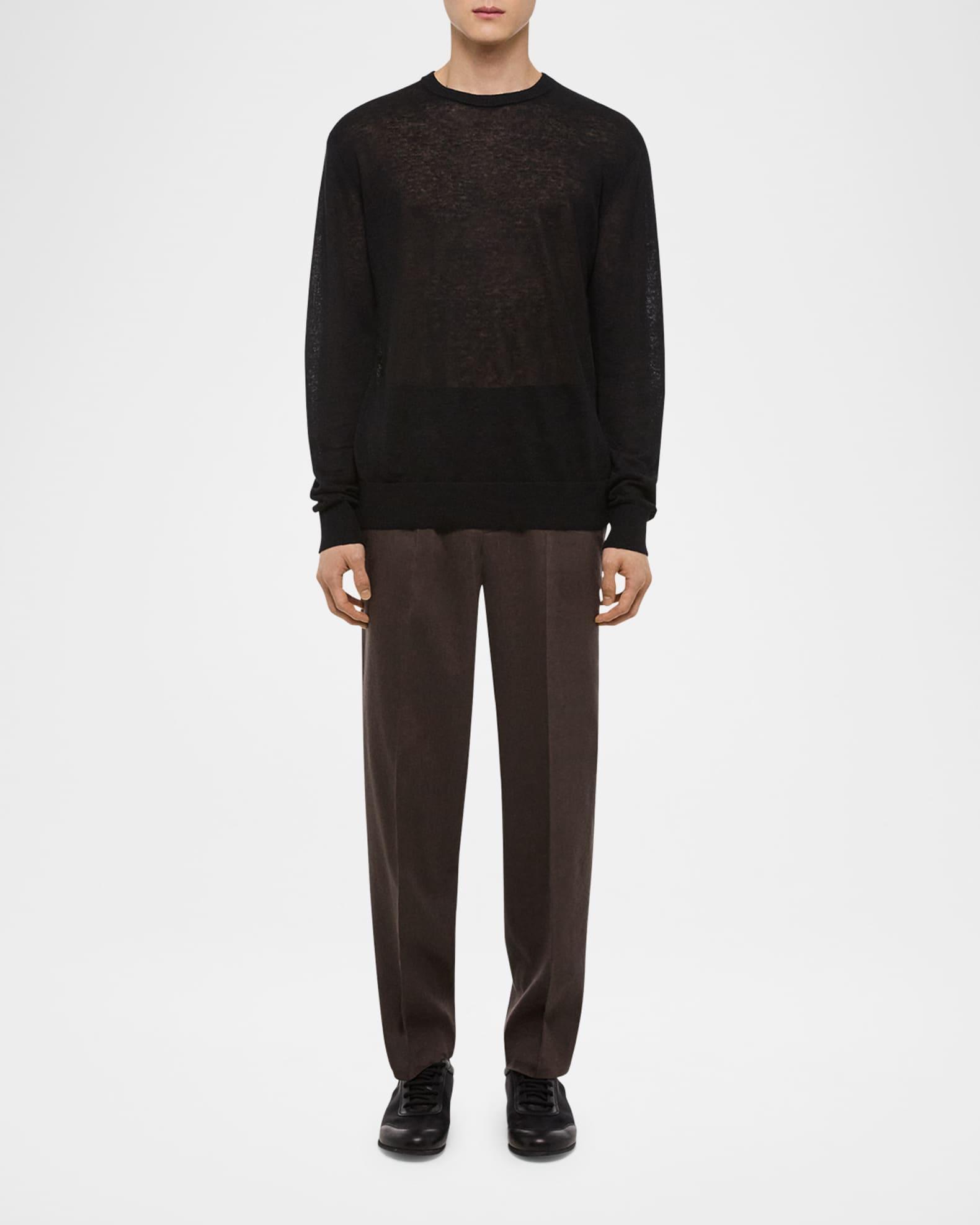 Men's Linen Logo Long-Sleeve Top Product Image