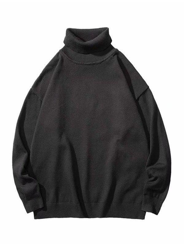 Men's Drop Shoulder Turtleneck Sweater Product Image