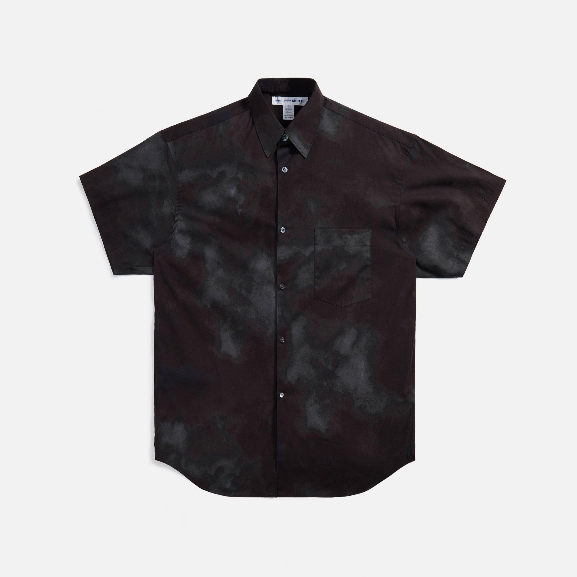 Comme des Gar‡ons Shirt Cotton Poplin Shirt w/ Tye Dye Print - Black Male Product Image