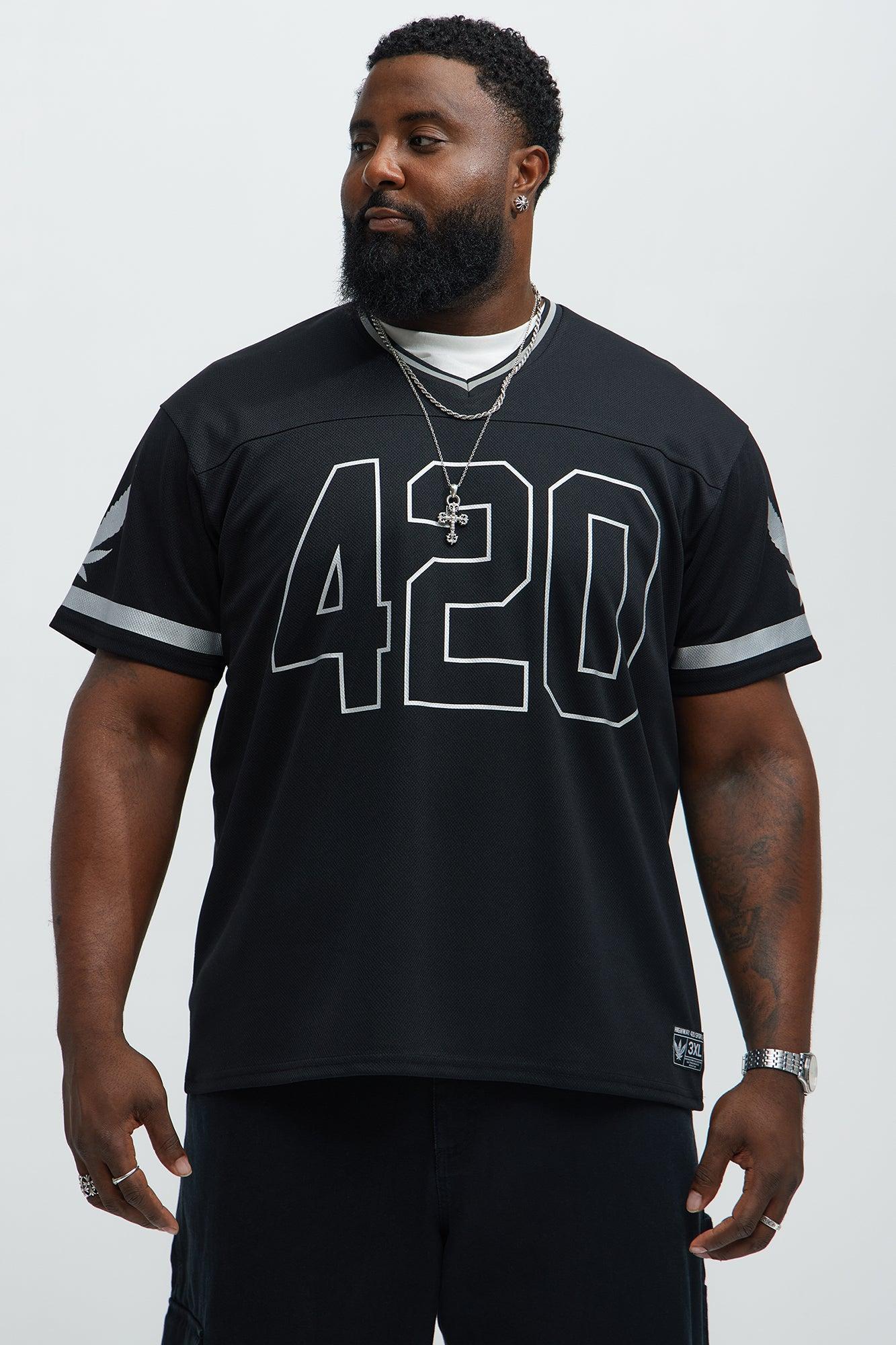 420 Mesh Football Jersey - Black Product Image