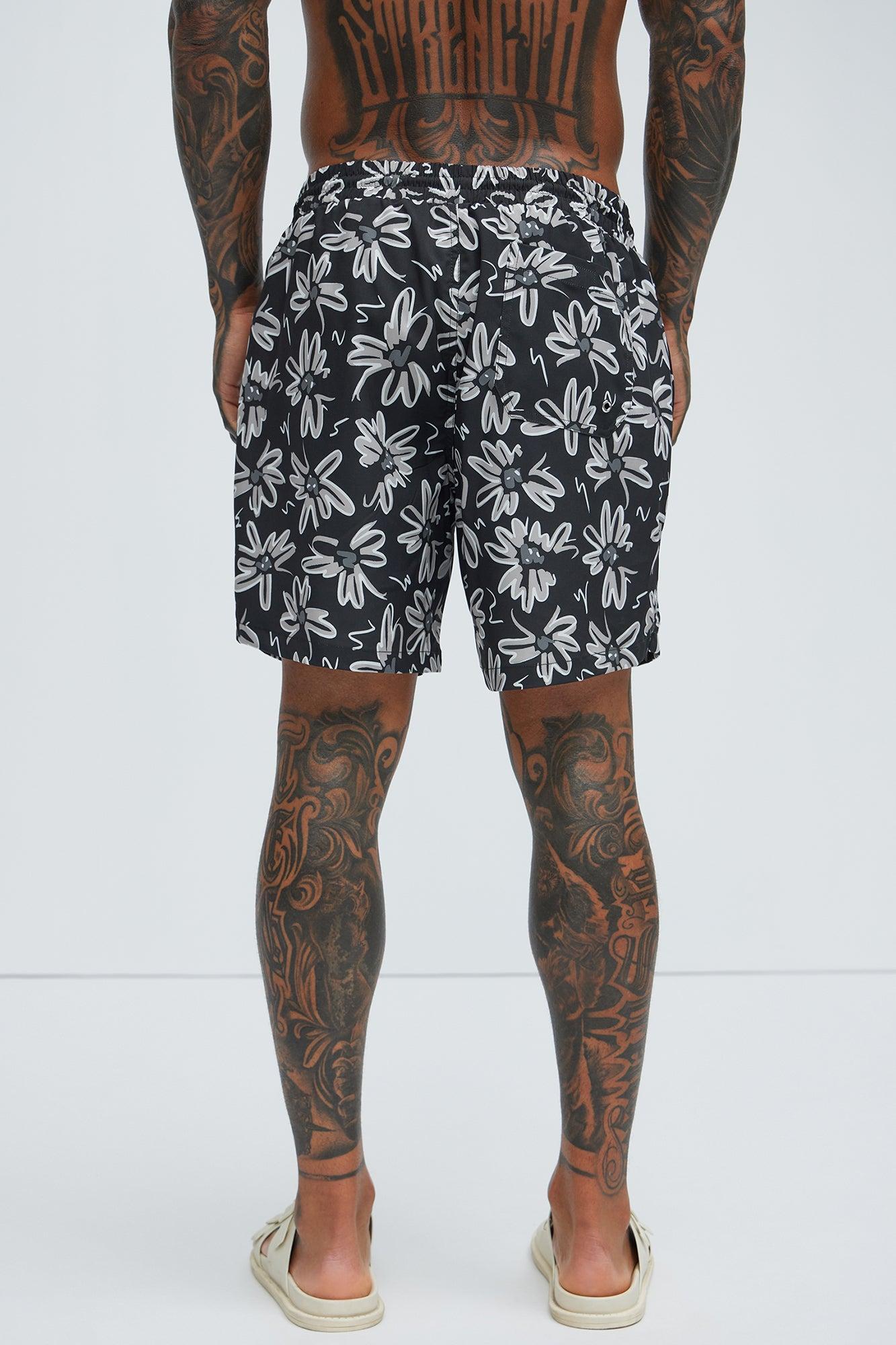 Rene Floral Swim Trunks - Black/combo Product Image