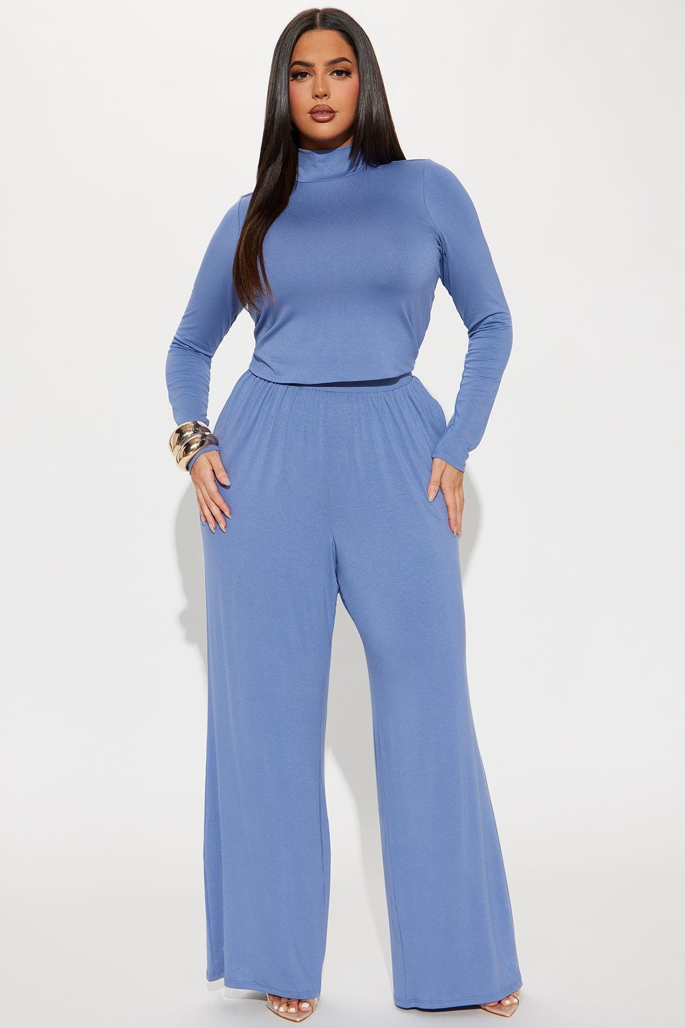 Chill State Of Mind Pant Set - Slate Blue Product Image