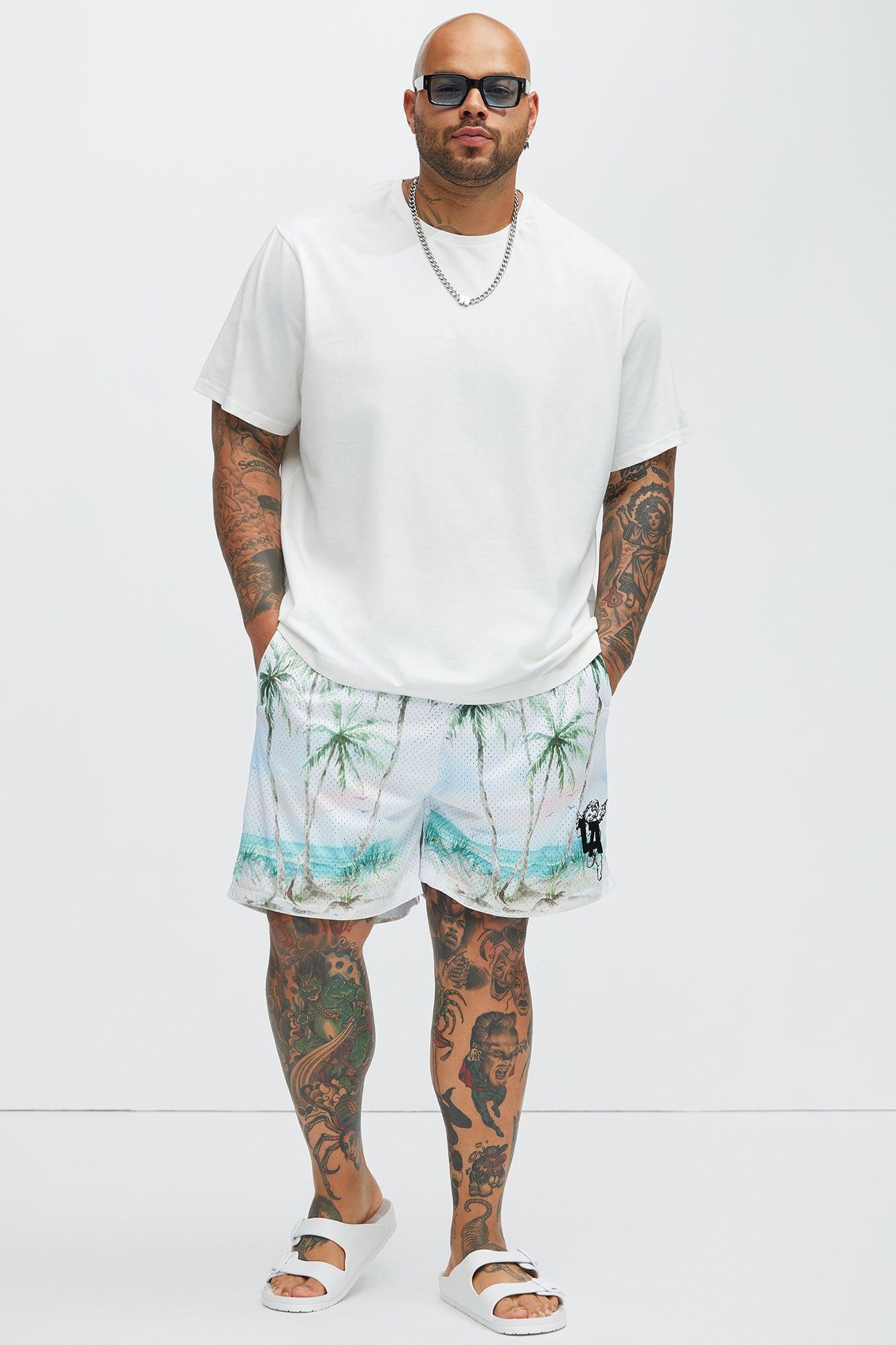 Lost Angeles Paradise Mesh Shorts - Off White Product Image