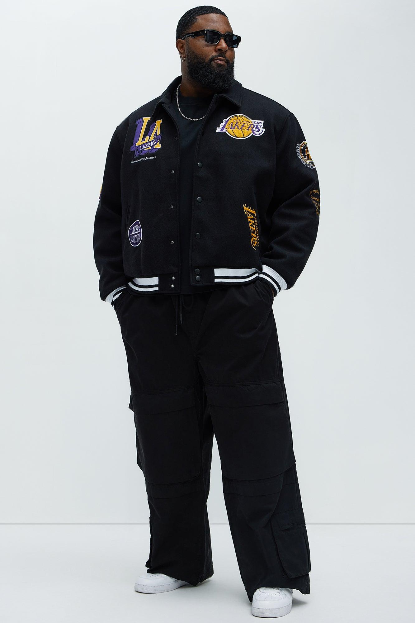 Lakers Ring Leader Varsity Jacket - Black/Yellow Male Product Image