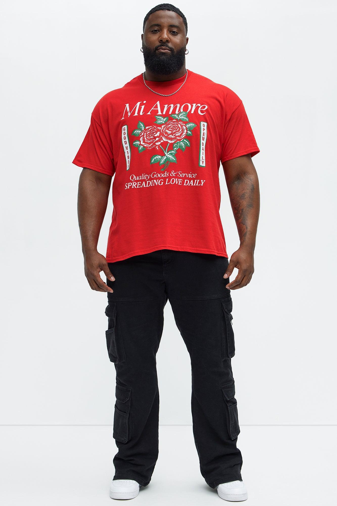 Mi Amore Spreading Love Short Sleeve Tee - Red Product Image
