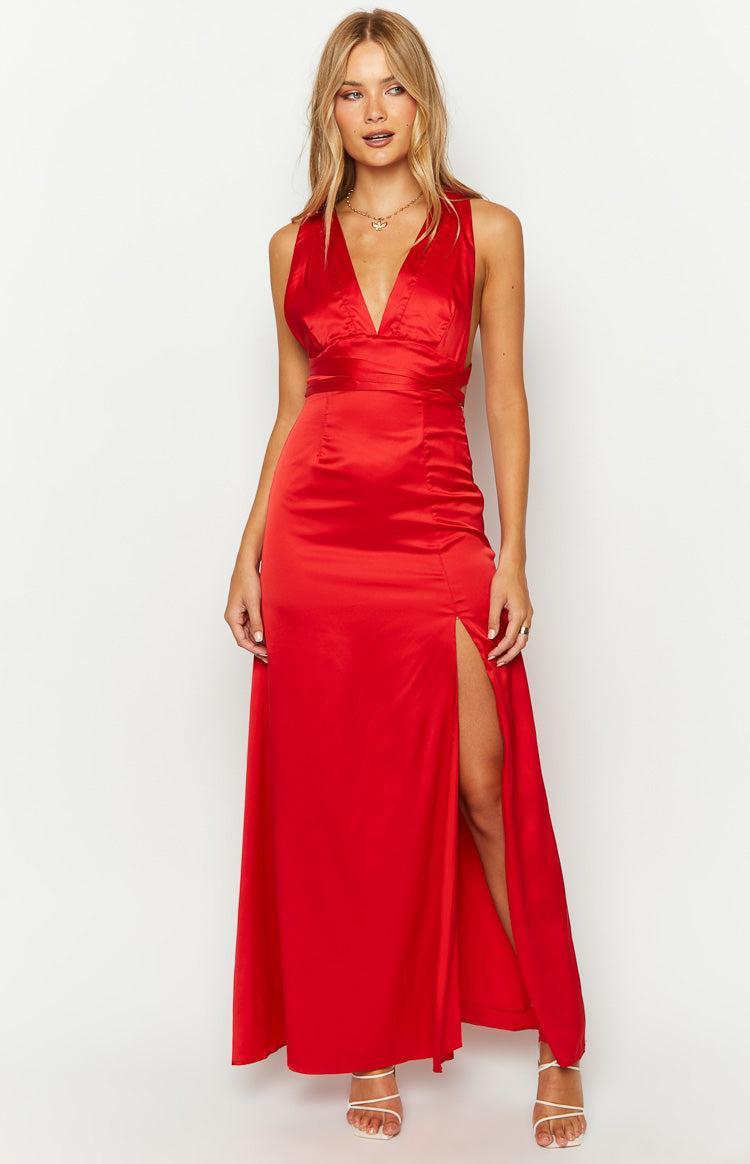 Calista Red Maxi Dress Product Image