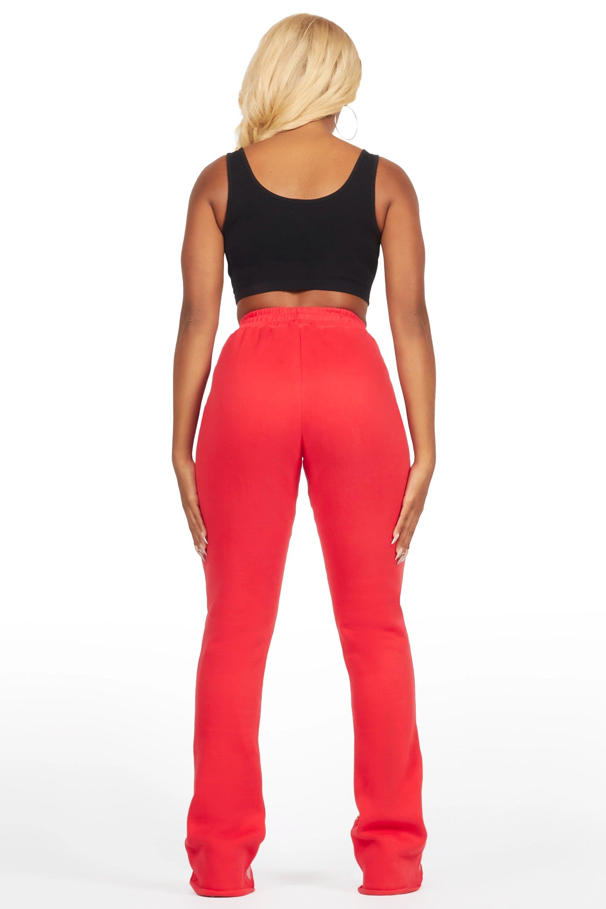 Anastesia Red Stacked Track Pant Female Product Image