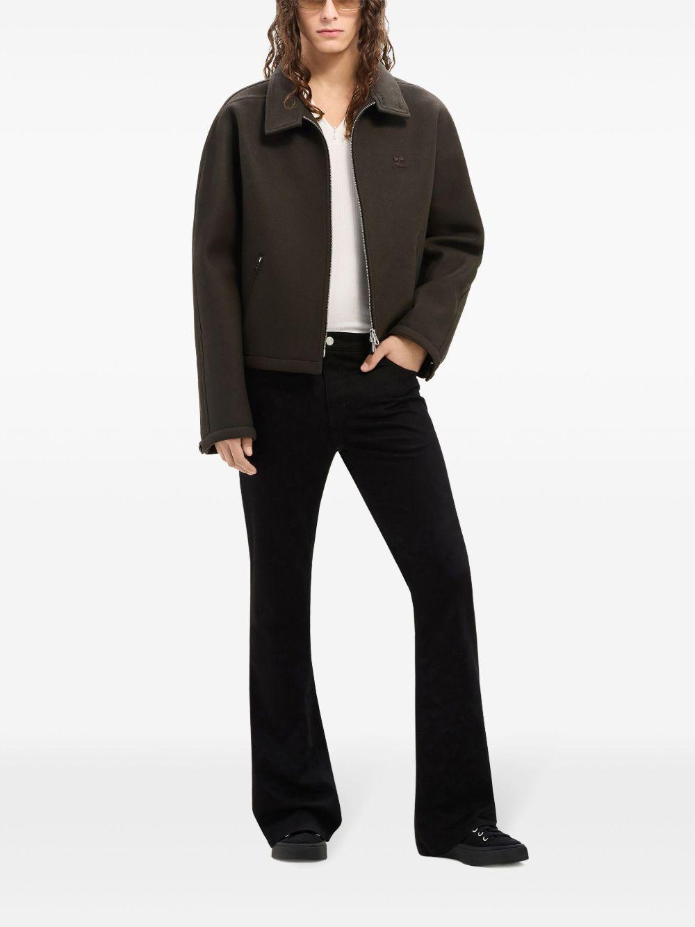 logo-patch wool jacket Product Image